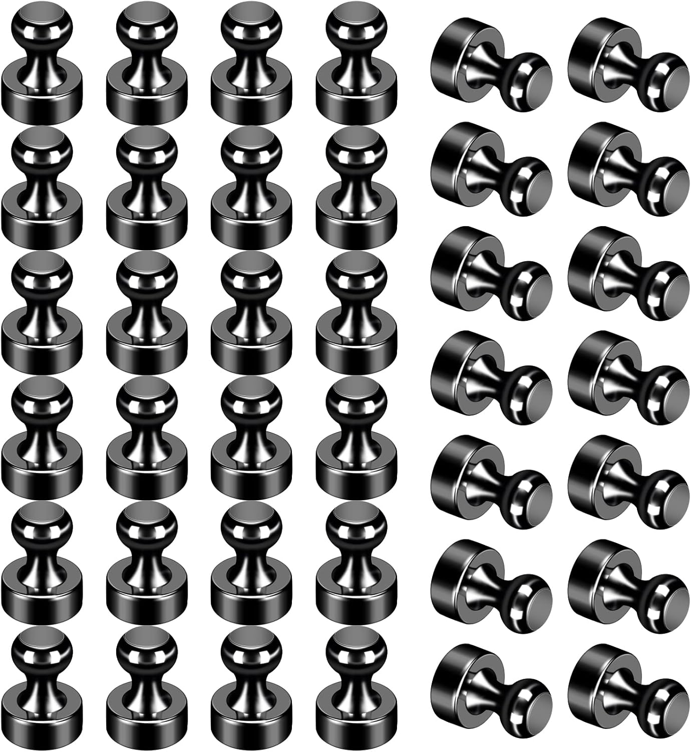 36Pack Refrigerator Magnets Black Fridge Magnets for Whiteboard Strong Whiteboard Magnets Small Metal Magnets for Fridge White Board Map Kitchen Office Classroom Adult