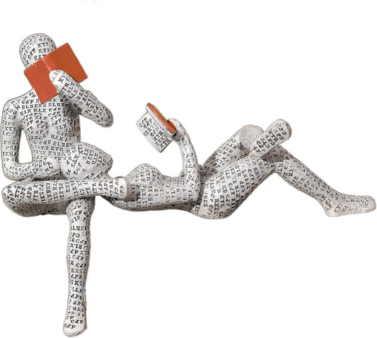 GRAPMKTG Home Decor Pulp Reading Women Thinker Statue Aesthetic Sculpture Room Decor Modern Abstract Decoration on Shelf Table Desk for Living Room Office Bedroom H