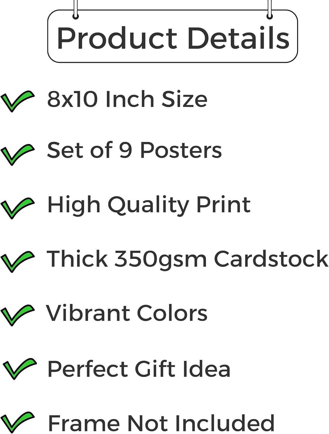 CNTG Design Educational Posters – Set of 9, 8x10 Inch Unframed Wall Art – Alphabet, Numbers, Solar System, Shapes & Classroom Decor for Homeschool (Essential Learning)