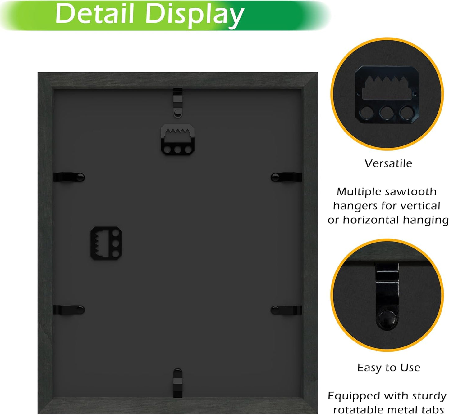 FrameWorks 8x10 Driftwood Wooden Shadow Box Frame – Soft Felt Back, Tempered Glass, and Included Elegant White Ball Push Pins