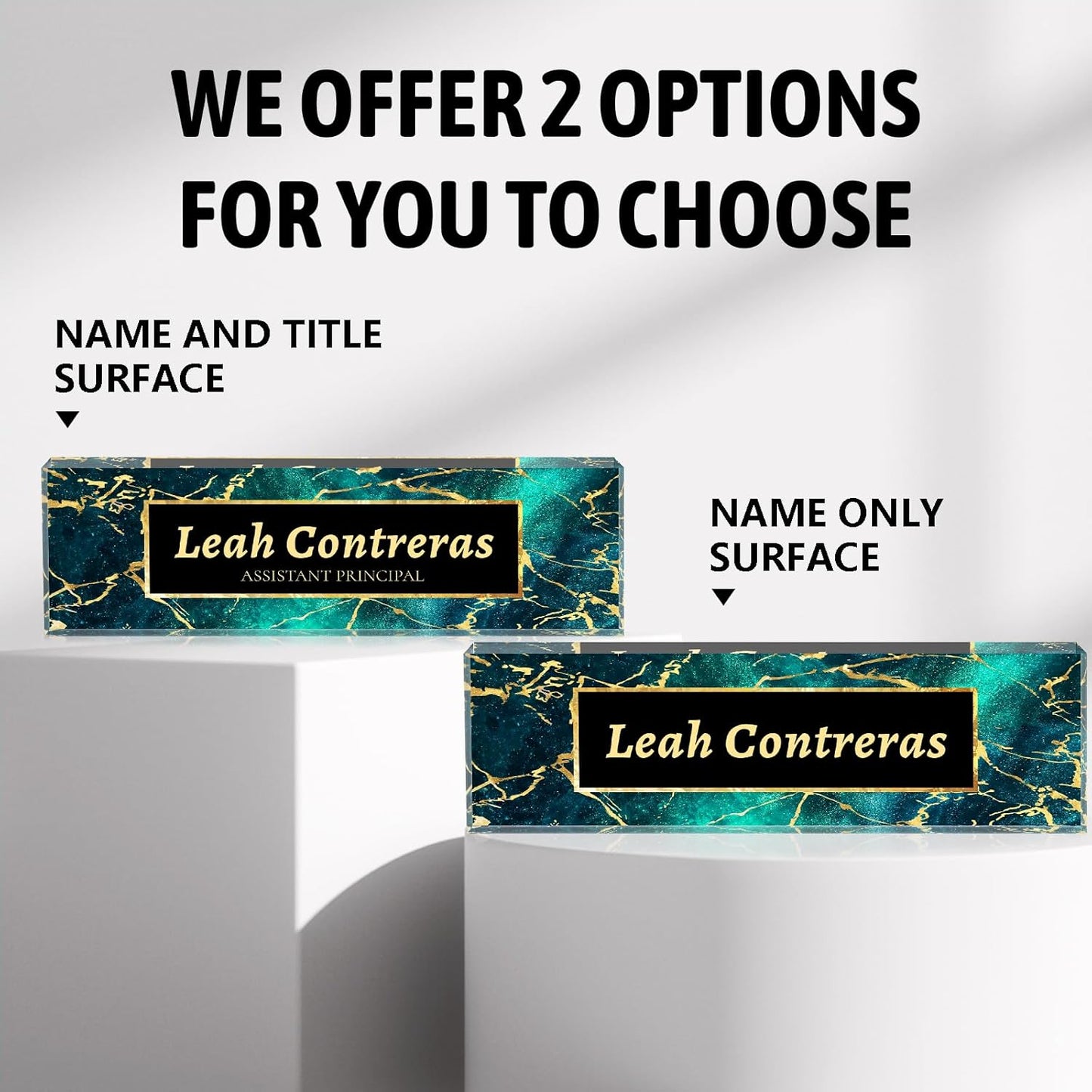 Personalized Name Plate for Desk Custom Acrylic Desk Name Plate Custom Employee Appreciation Gifts Office Gifts for Women, Men, Boss, Coworkers, Teacher, Nurse (Bright Blue)