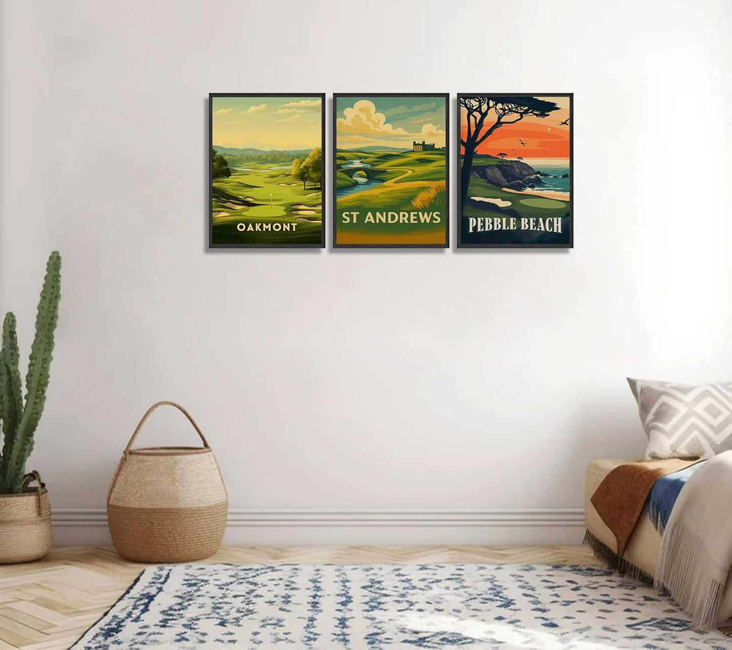 3 Pcs Golf Course Poster Wall Art Country Club Sports Painting Picture Wall Decor Picturesque Golf Course Poster Print Artwork Of Modern Home Office Bedroom Gallery Living Room Home Home Decoration