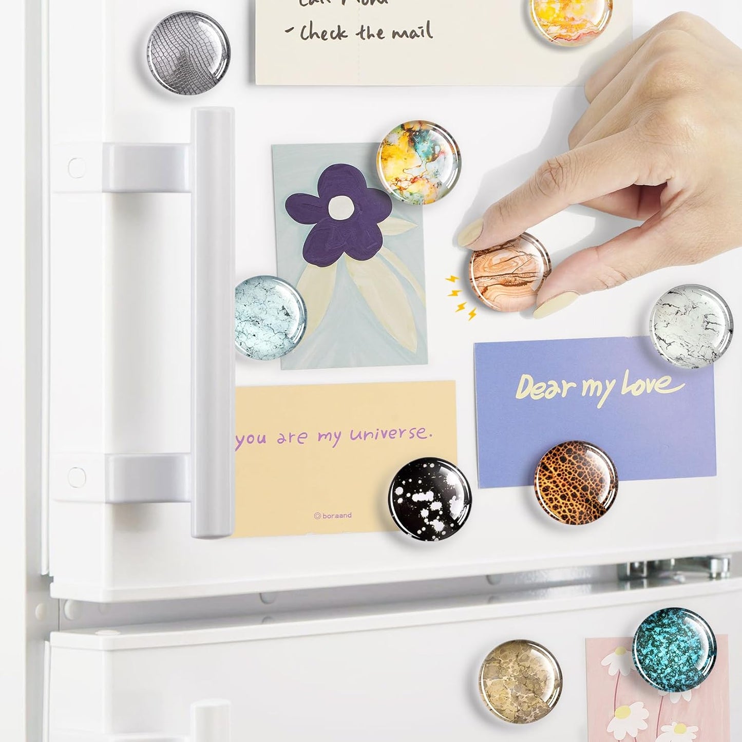 FINDMAG 12 Pcs Refrigerator Magnets Decorative, Small Cute Magnets, Strong Fridge Magnets Sticker, Dry Erase Board Magnet for Classroom, Kitchen, Cabinet, Gift