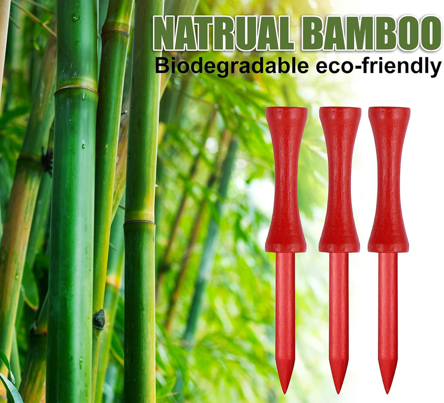 Step Down Golf Tees 2-1/8"or 2-3/4"or 3-1/4" 100 Pack Enduring Wooden Bamboo Golf Castle Tees