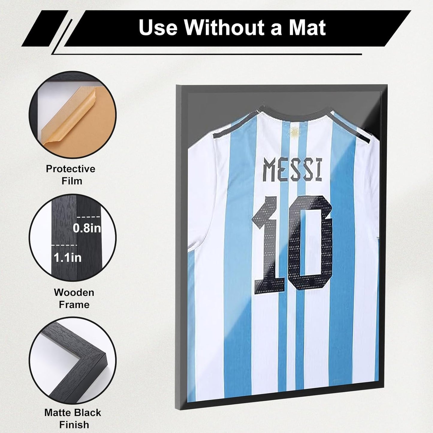 Nice C Jersey Frame Display Cases, Jersey Frame with Picture Slots, Jersey Shadow Box Display Case, 98% UV Protection, Football, Basketball (2 Pack)