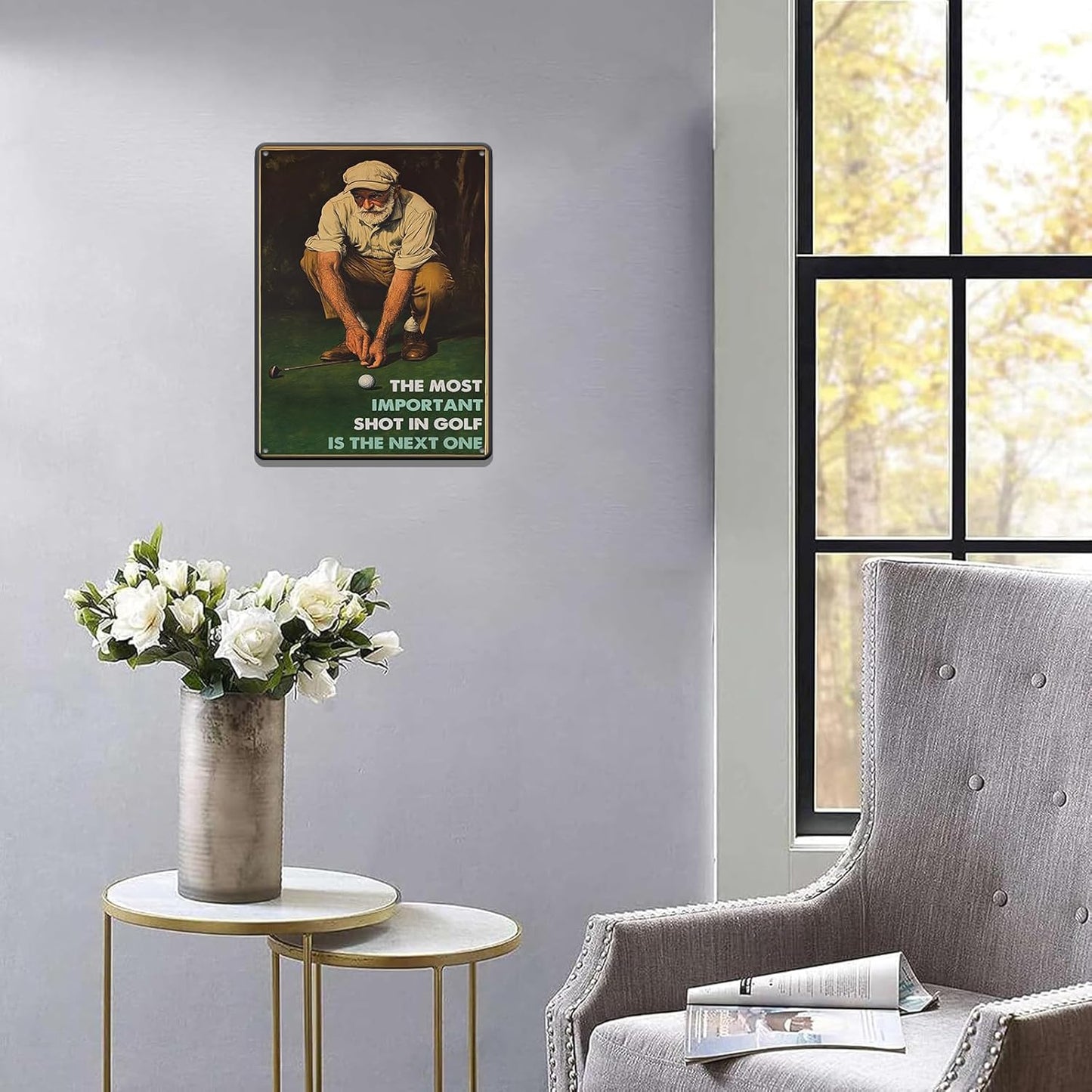 Golf Vintage Metal Tin Sign The Most Important Shot in Golf for Home Bar Club Coffee shop Man Cave Wall Decor 12x16 Inch