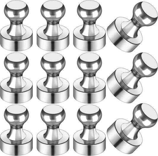 LOVIMAG Fridge Magnets 12Pcs Refrigerator Whiteboard Small Strong Magnet Classroom Kitchen Accessories Decorative Locker Set Decor Must Haves Office Calendar Refrigerador Magnetic Cute Crafts Silver