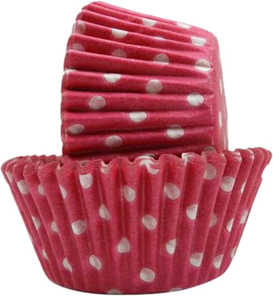Regency Wraps Greaseproof Professional Grade Baking Cups, Pack of 40, Standard Liners, Pink/White Polka Dots, for Cupcakes, Muffins, Candy, Non Stick