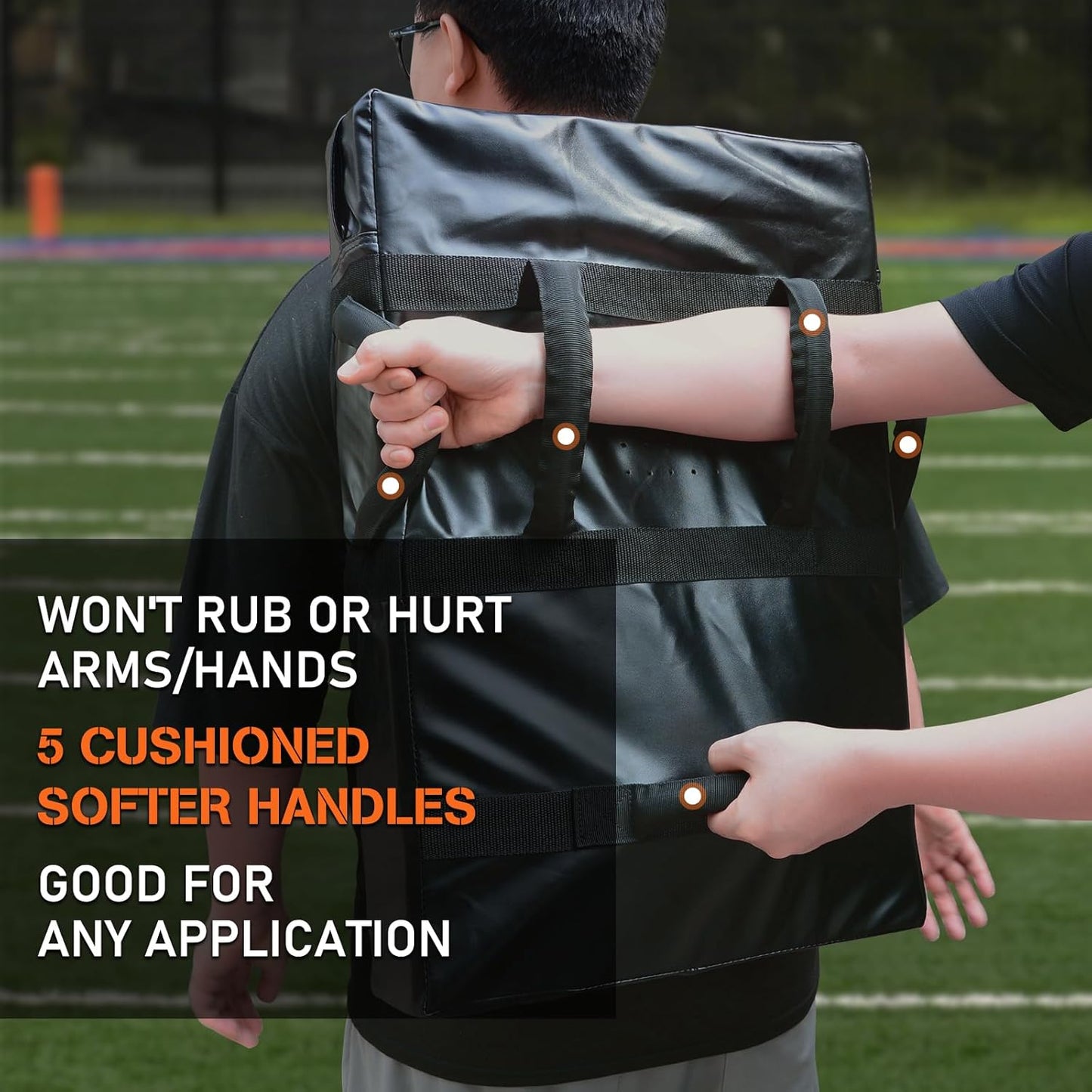 Hikeen Football Blocking Pad Training Equipment Denser Softer Foam Kick Pads for Football, Basketball, Hockey, Lacrosse Tackle Dummy - 24"x16" Kick Shield Pad with Handles (1PCS)