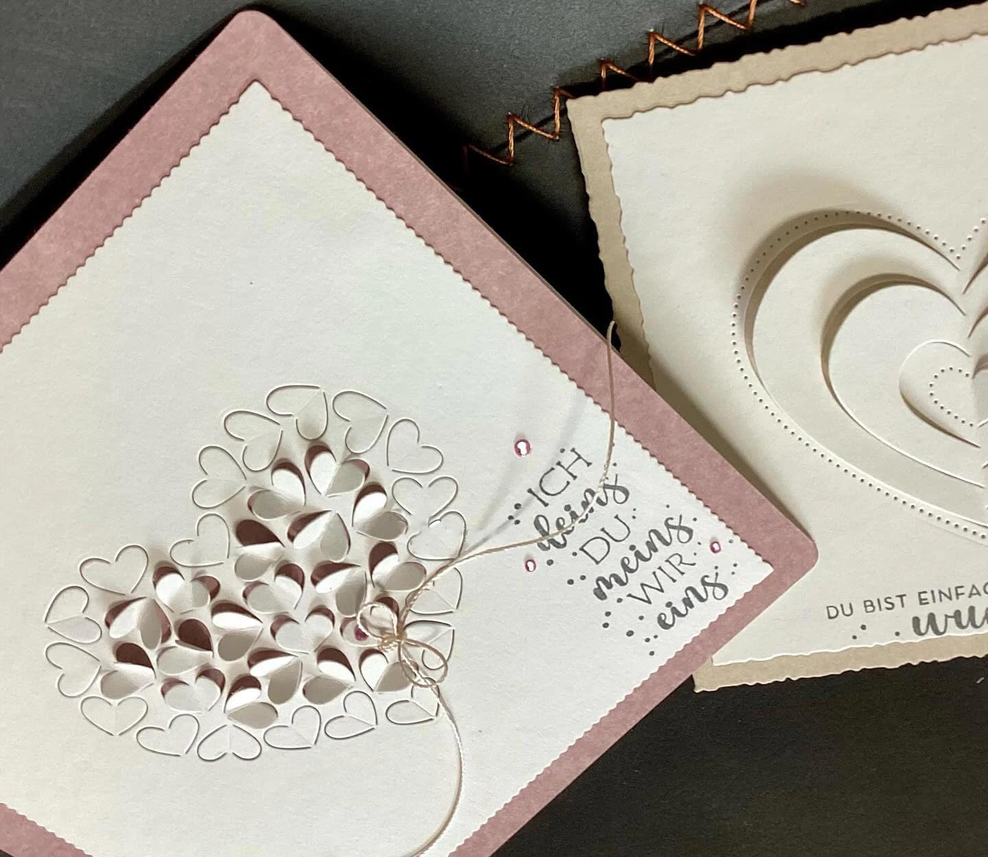 Lapoo Cutting Die for Scrapbooking, 3D Backgrounds Frame New Cutting Dies DIY Album Card Making Decor Paper Craft Metal Die Cuts Party Decorations (Love Shadow 3.2 x 2.8 in)