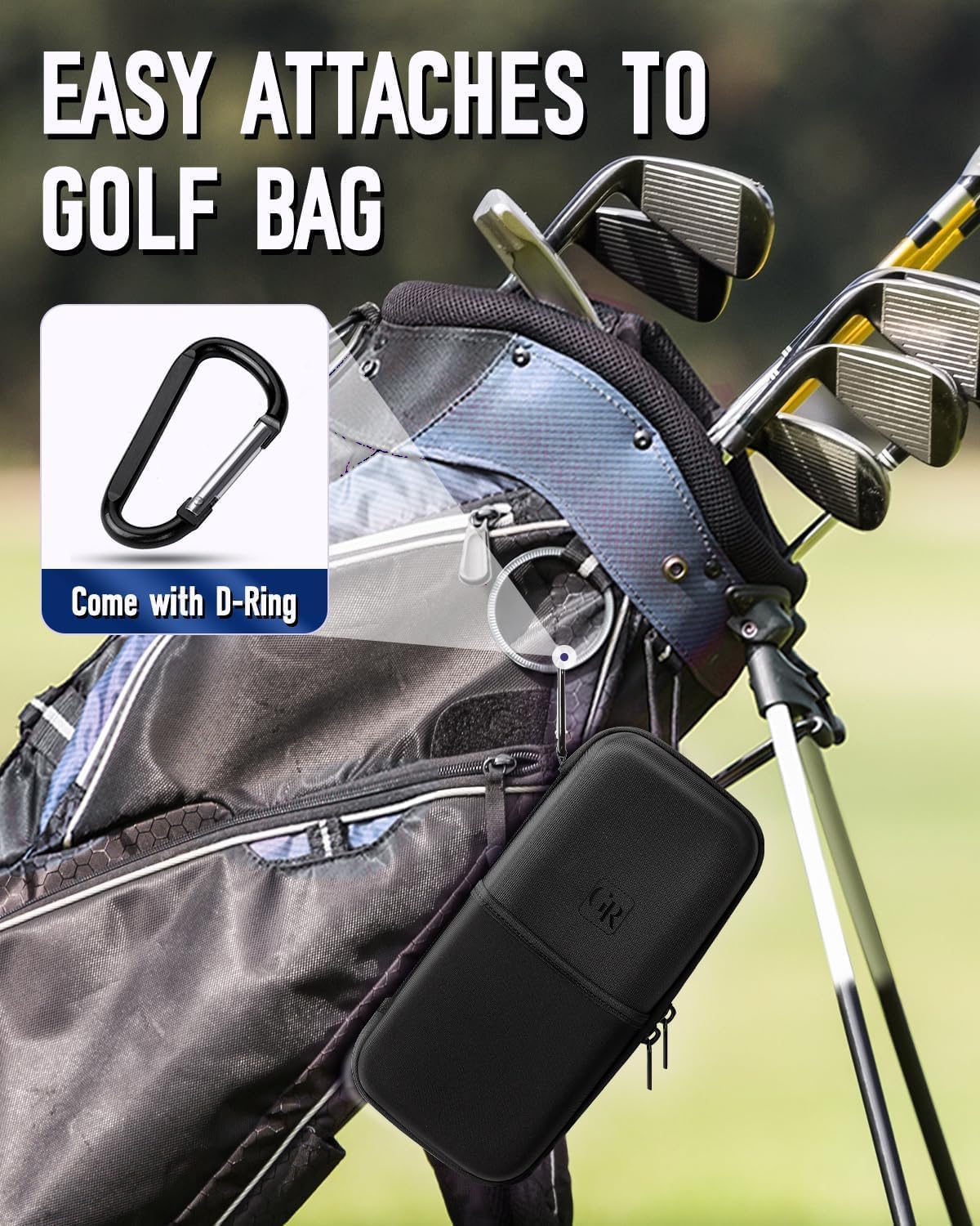 Active Carbon Fabric Odor - Absorbing Golf Glove Holder Case with Glove Shaper - Multifunctional Organizer for Phone, Tees, Divot Tool, Golf Gifts for Men & Women