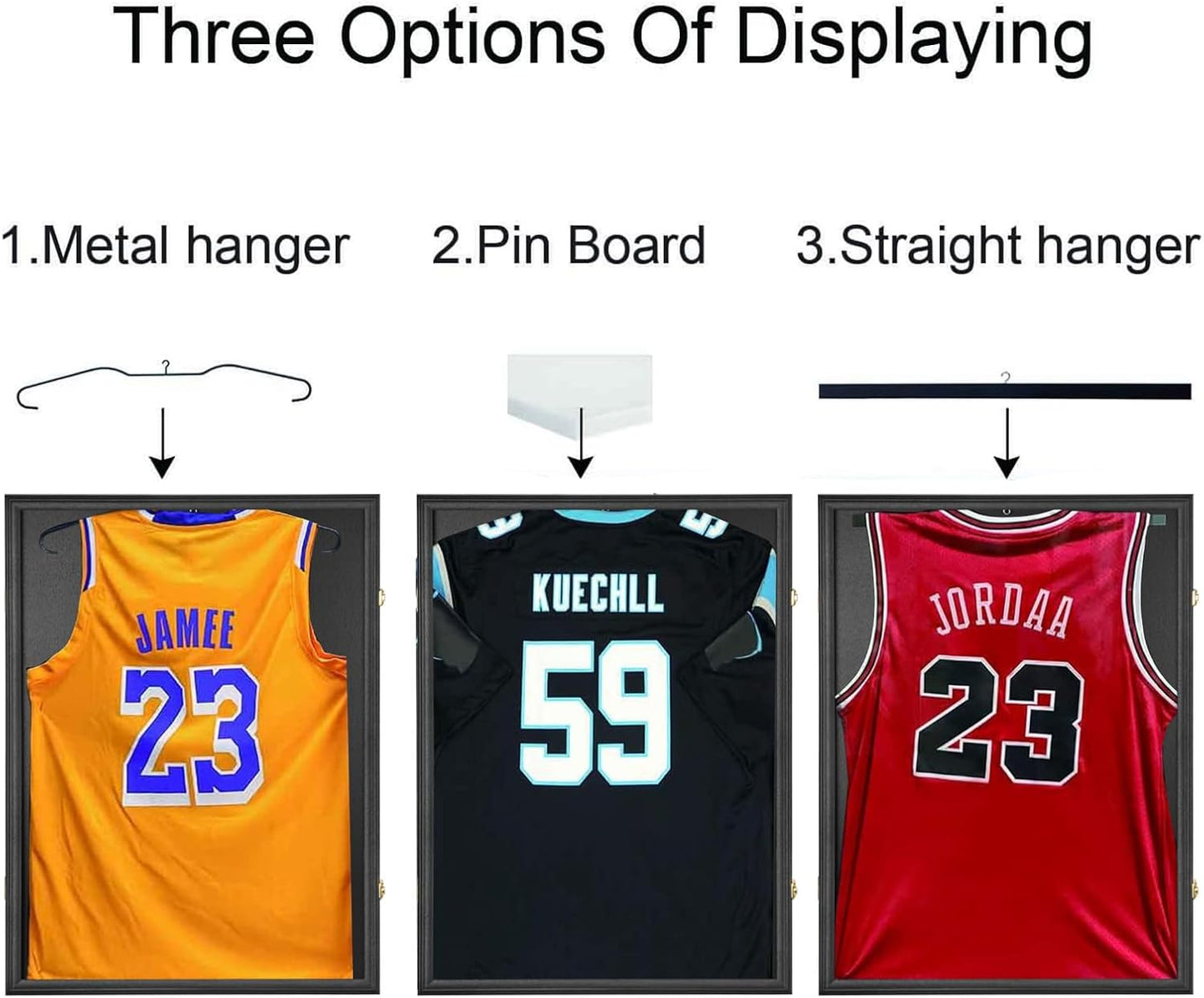 IHEIPYE Jersey Frame Display Case 4 Pack - Large Sport Jersey Shadow Box with UV Protection Acrylic for Baseball, Basketball, Football, Soccer, Hockey, Shirt and Uniform