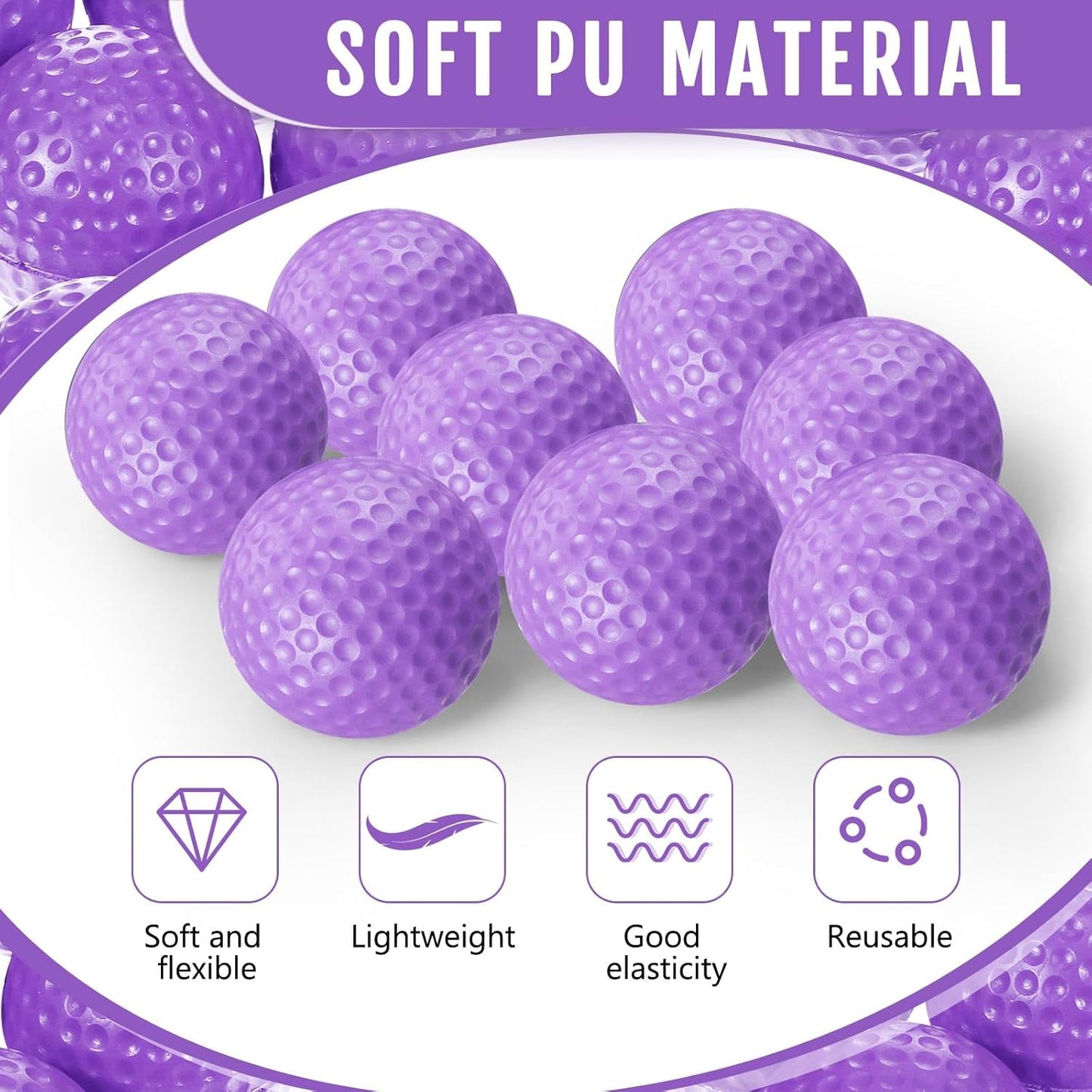 Junkin 80 Pcs Foam Golf Balls Rubber Practice Balls Realistic Feel and Flight Sport Training for Indoor or Outdoor Backyard Golf Training