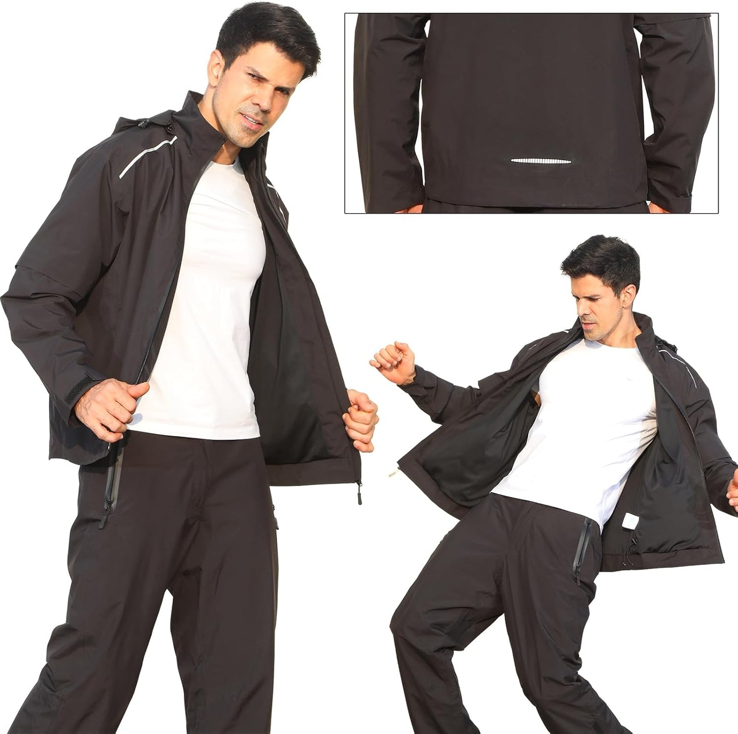 K.E.J. Golf Rain Jacket for Men Waterproof Raincoat Lightweight Jacket Golf Suit for Hiking Cycling Running Camping Traveling