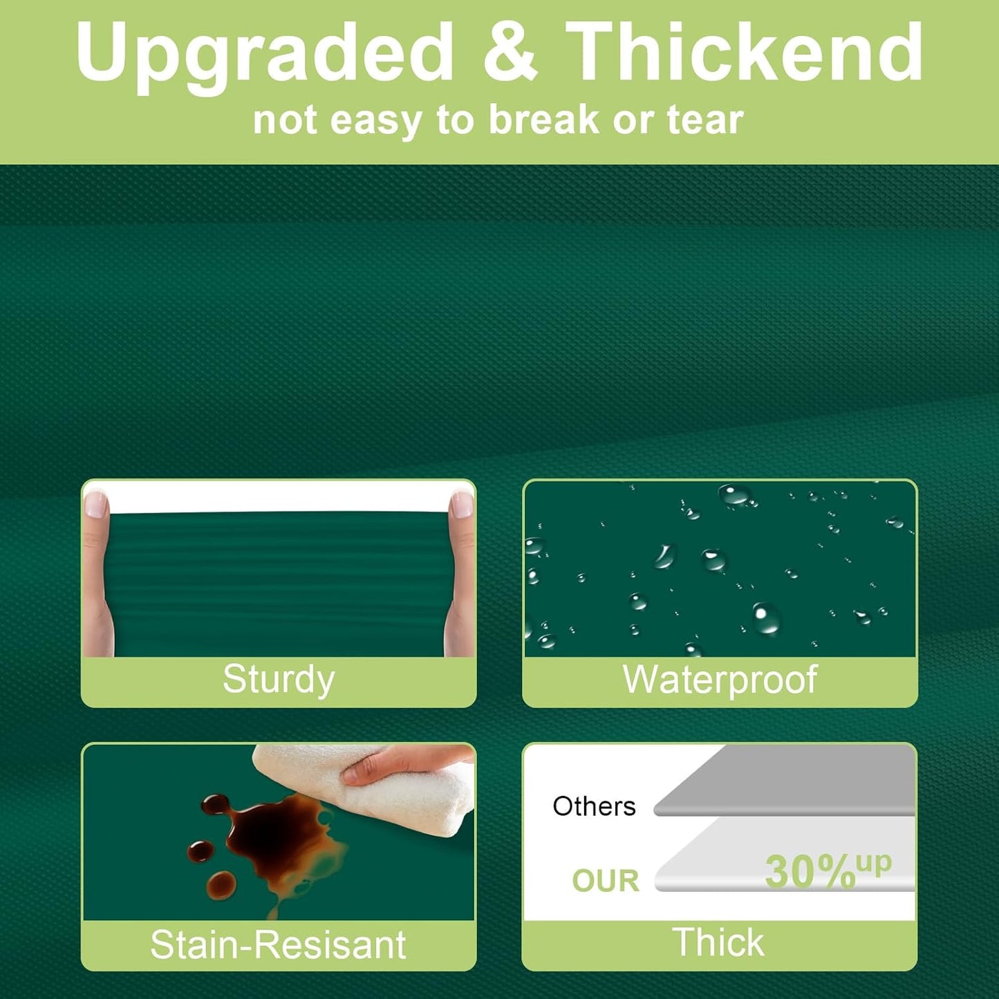 QIKSION Plastic Table Cloth Disposable 6 Pack, 54 x 108 Inch Tablecloths for Rectangle Tables, Dark Green Plastic Table Cover