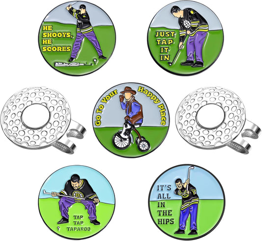 Funny Ball Marker Hat Clip, Magnetic Enamel Golf Ball Markers for Putting Green, Golf Ball Marker with Magnetic Hat Clip, Unique Gift for Golf Lovers
