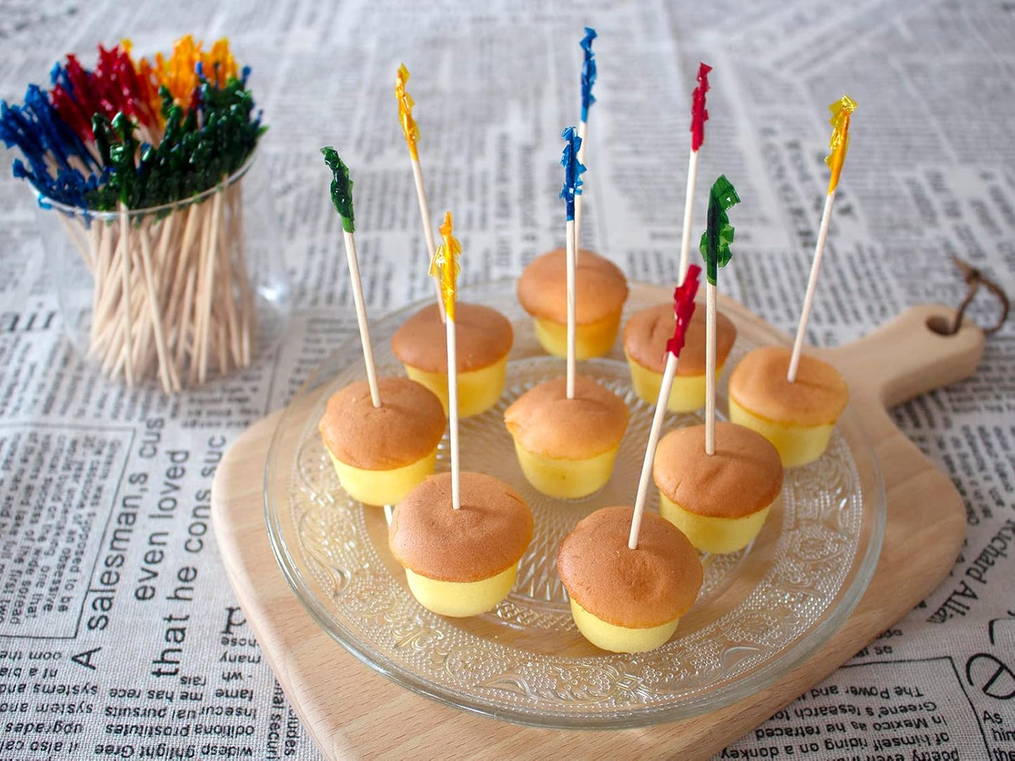 BLUE TOP Wood Frill Picks Frill Toothpicks 4 Inch Pack 1000,Decorative wood toothpicks,Cocktail Party Toothpicks for Fruit,Appetizers,Club Sandwiches,Great to use at Valentine's Day and Parties.