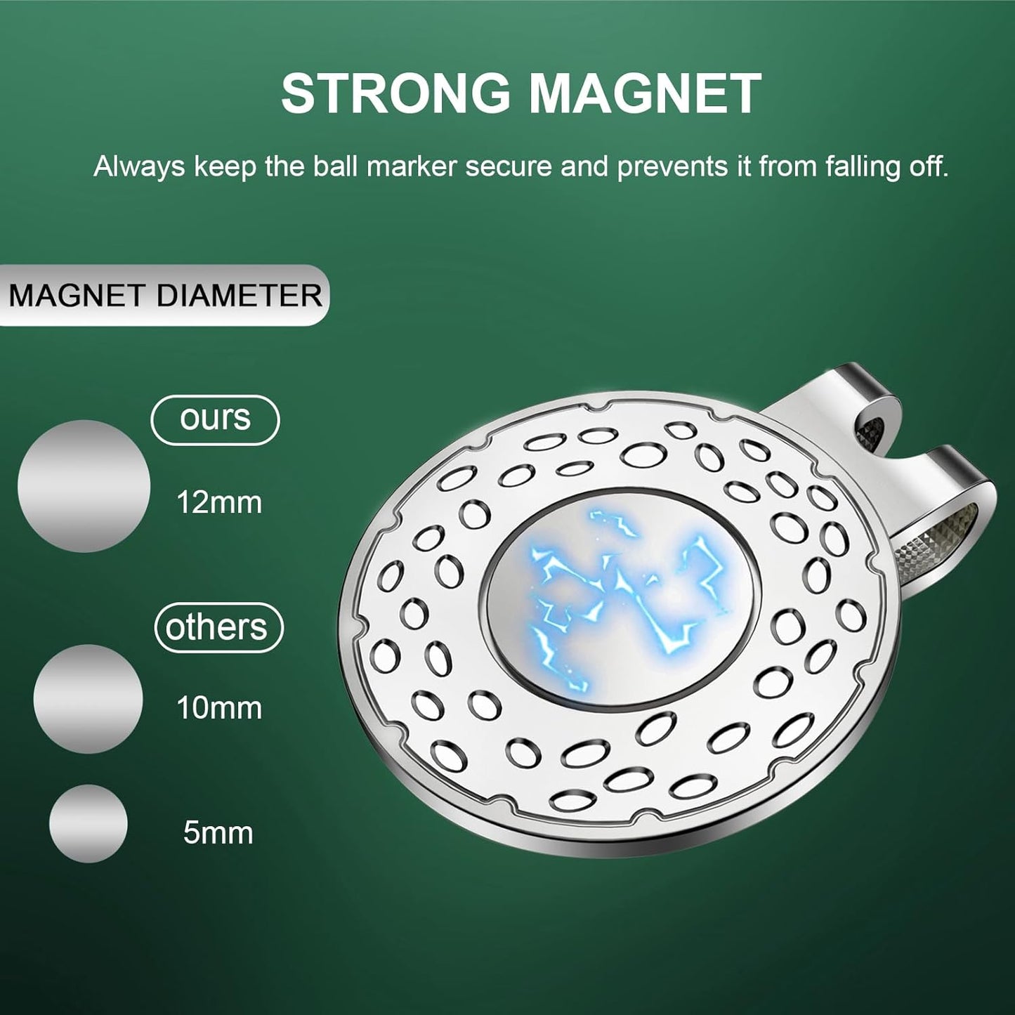 Magnetic Golf Ball Marker Hat Clip Golf Ball Marker Caps Holder Professional Golf Training Aids Accessories,6 Pieces (Golf Ball Marker Not Included)