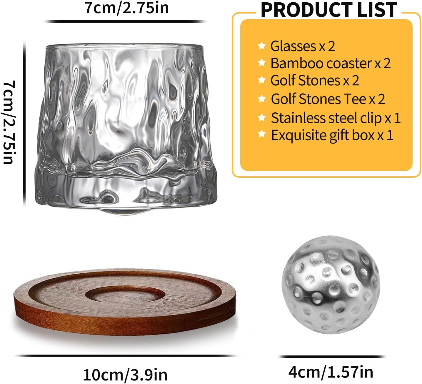 Whiskey Golf Stones Gifts Set Accessories for Men - Christmas Stocking Stuffers for Adults,Funny White Elephant Gag Gifts for Adults