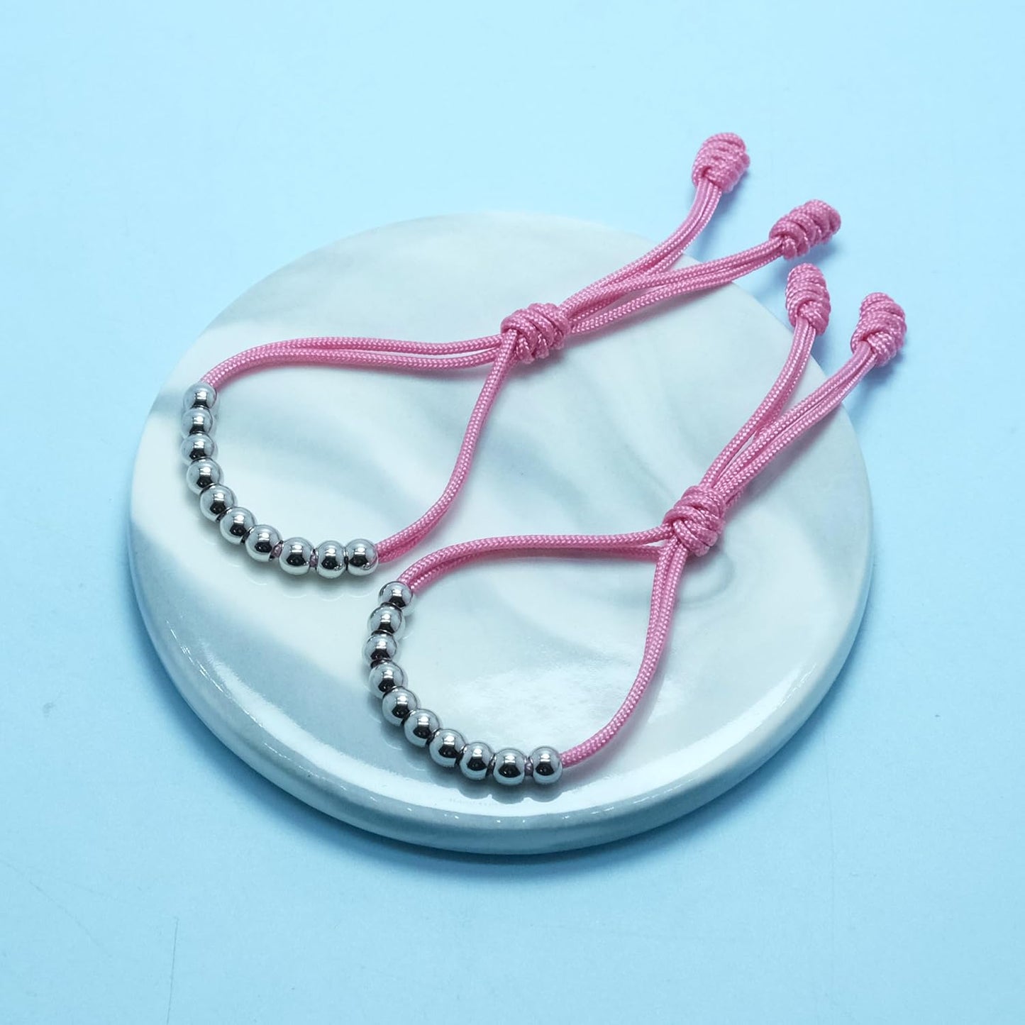 LAMIBEE Pack of 2 Golf Glove Bead Stroke Counter, 10 Stainless Steel Beads Score Counter for Gloves, Stroke Count Resizable Easy to Adjust Golf Round Scoring Tracker Accessory