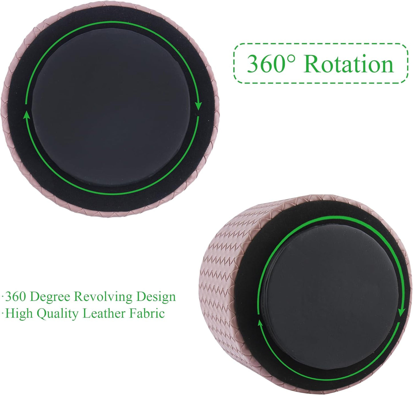 Hennaja Round Leather Art Supply Organizer,Remote Control Holder,360 Degree Spinning,Multi-Functional Pencil Holder,4 Compartments Desktop Stationary Organizer(1-Weave Purple)