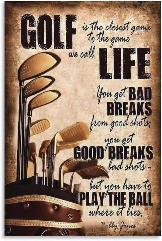 Golfing Classic Vintage Golf Life Art Posters, Sport Lovers Gifts, Canvas Painting And Wall Art Pictures Are Used For Room Aesthetics And Decoration 08x12inch(20x30cm)
