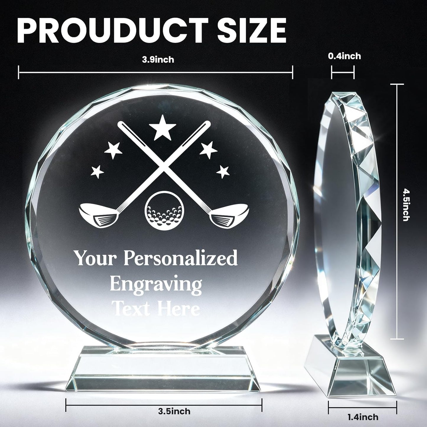 Personalized Trophy Award - Custom Crystal Awards and Trophies - Plaques Personalized Engraved - Thank You Gifts - Employee Appreciation Gifts for Cowokers, Recognition, Sports
