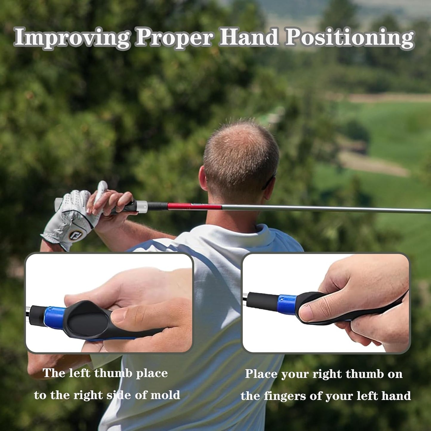 Golf Grip Trainer, Golf Swing Training Aid for Improving Proper Hand Positioning, Golf Training Equipment, Improve Swing Rhythm