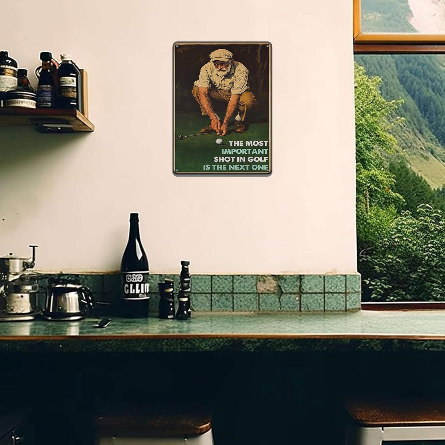 Golf Vintage Metal Tin Sign The Most Important Shot in Golf for Home Bar Club Coffee shop Man Cave Wall Decor 12x16 Inch