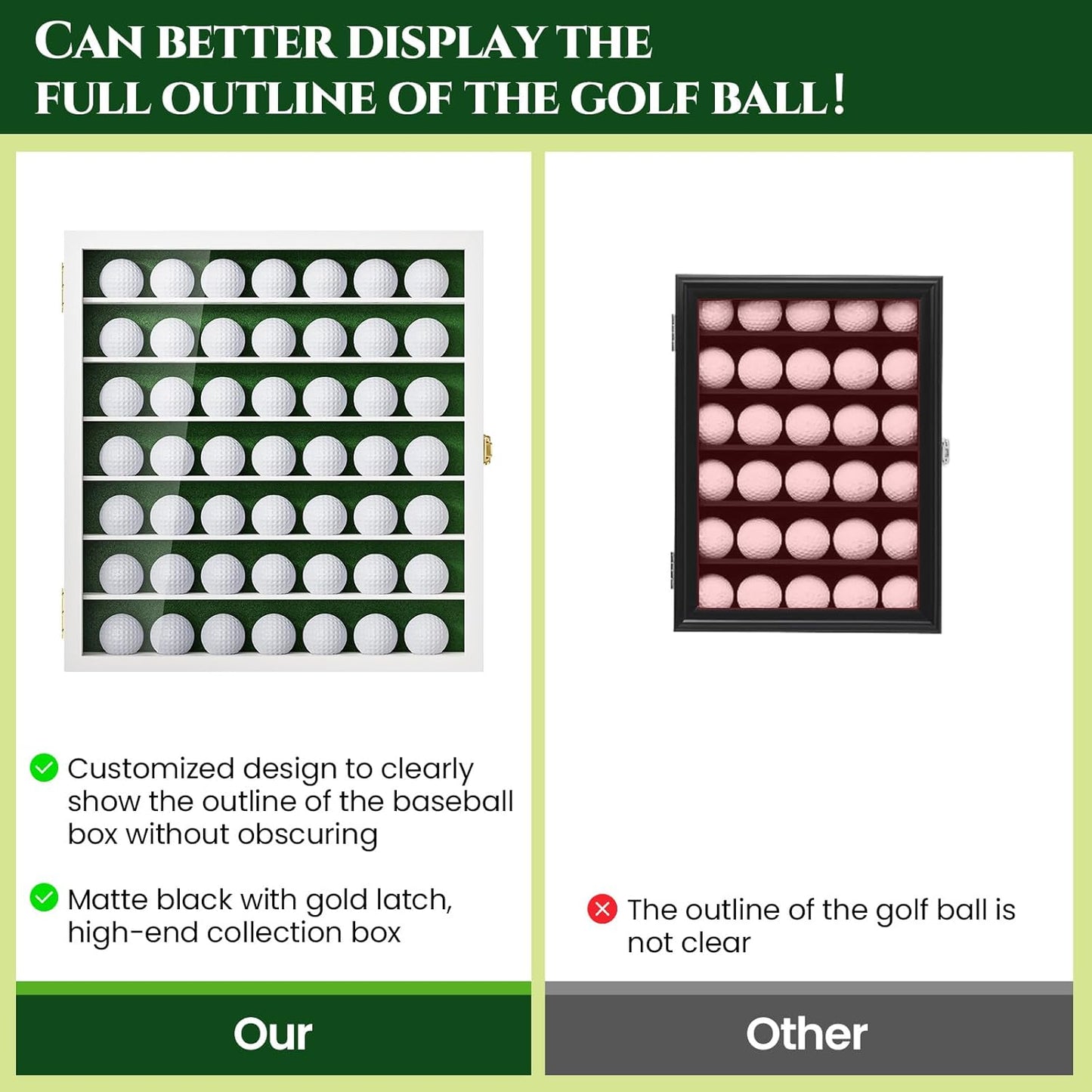 TJ.MOREE Golf Ball Display Case for 49 Balls