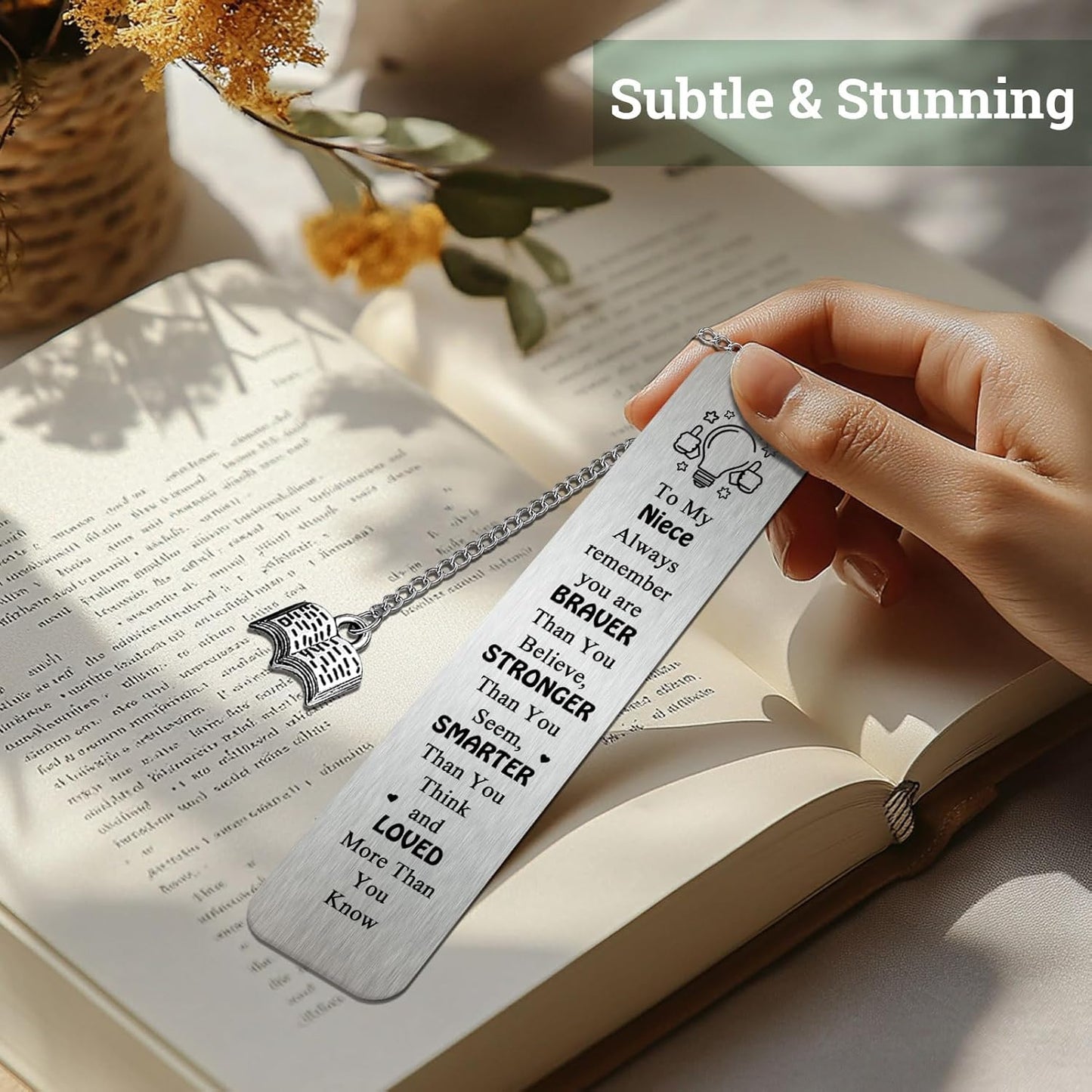 Nieces Gifts from Auntie, Niece Bookmark from Aunt Inspirational Bookmarks for Adult Niece Teen Girls Christmas Gifts