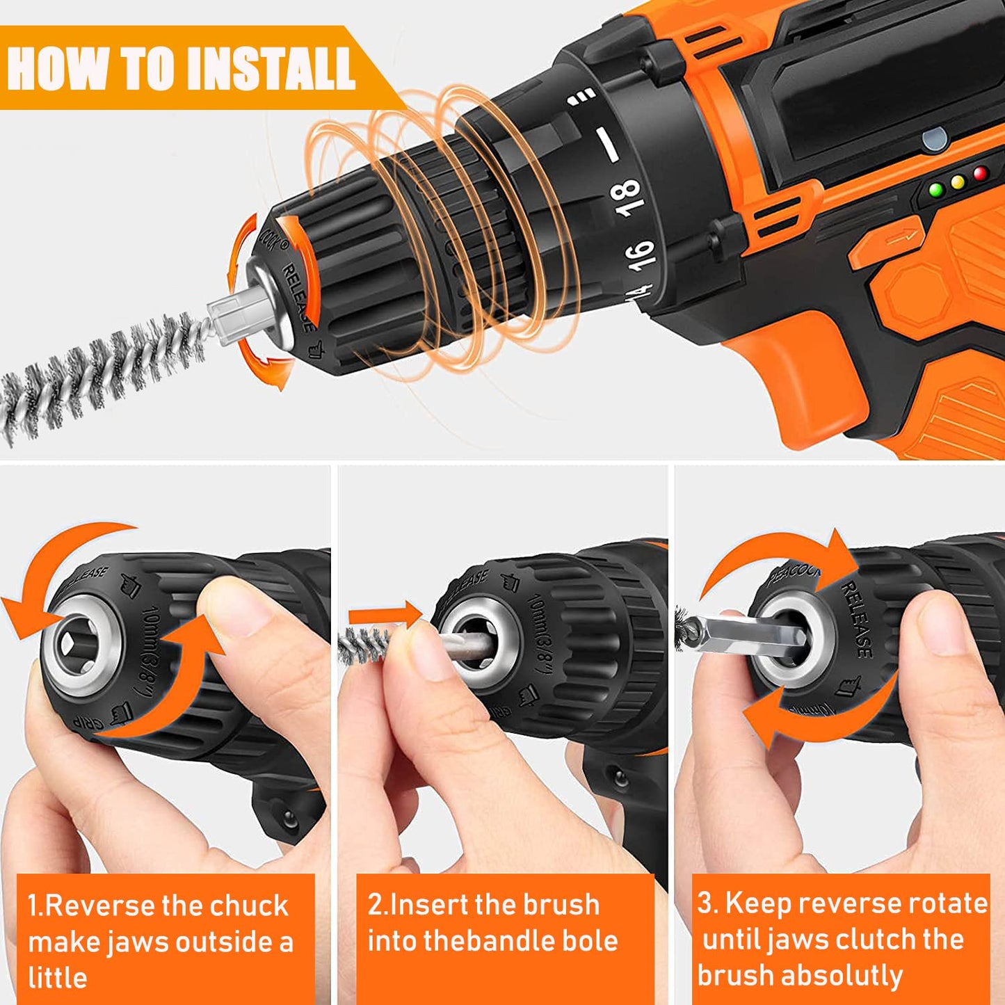 Golf Clubs Head Hosel Brush Golf Shaft Ferrules Brush Stainless Steel Bore Brush Wire Brush Cleaning Tool Electric Drill Wire Brush for Wood and Iron (2)