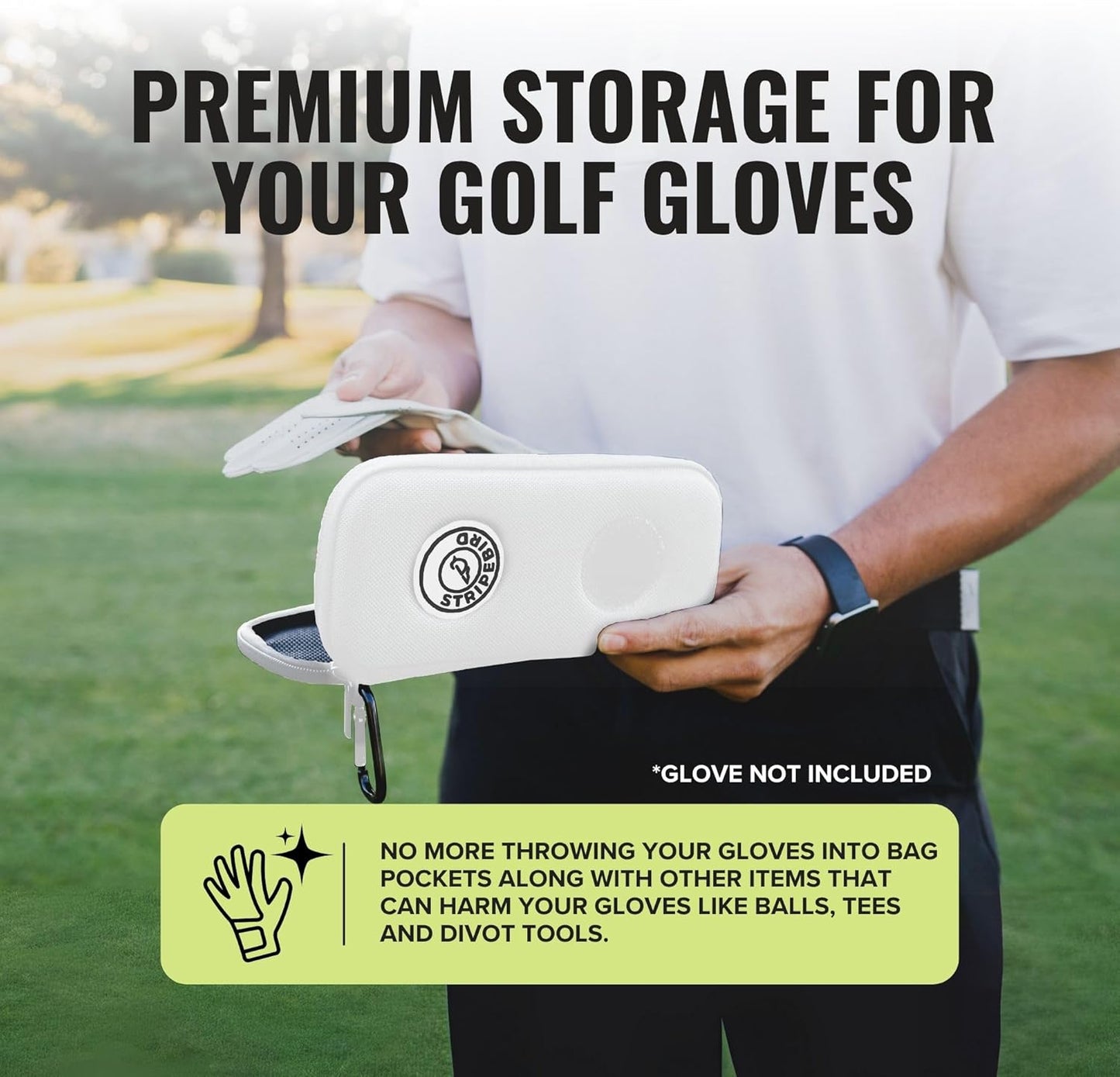 Stripebird - Original Performance Golf Glove Holder - Protect and Keep Gloves Dry - Moisture Free Storage Organizer Case