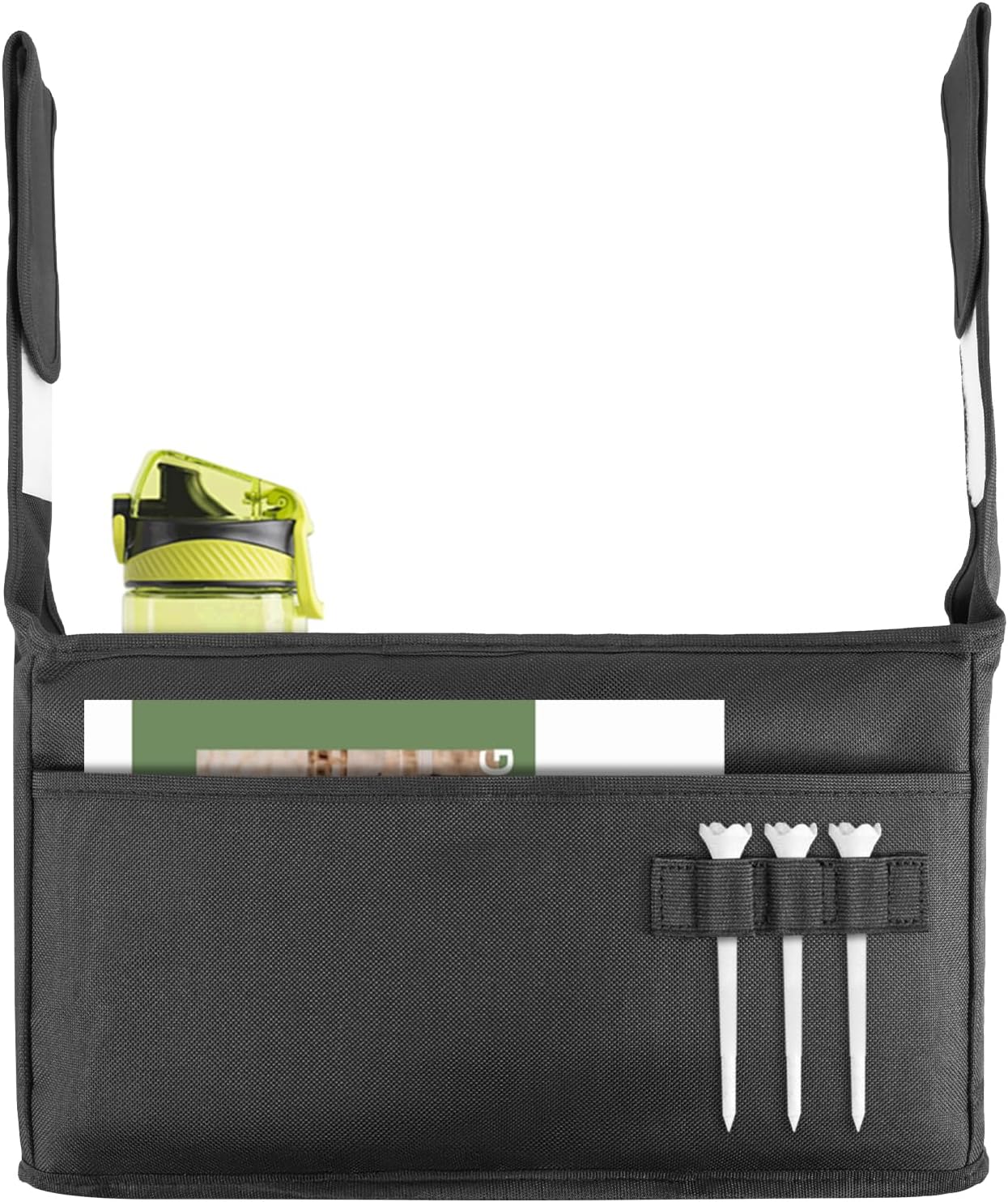 TUYUU Golf Push Cart Organizer, Accessories Pouch Bag, Drink Holder, Black