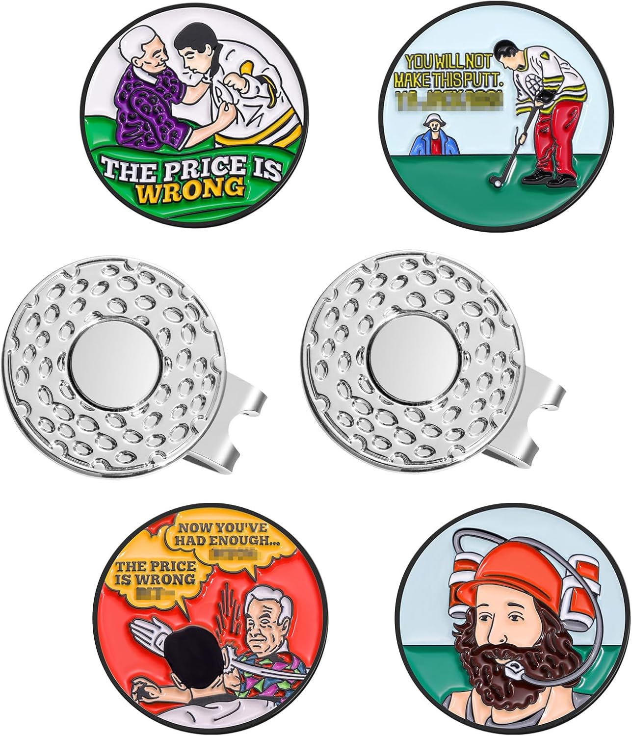 Funny Magnetic Ball Markers Clips, Distinctive Enamel Golf Ball Markers for Putting Green, Golf Ball Marker Hat Clips Magnet for Golf Lovers Gifts Golfing Accessories