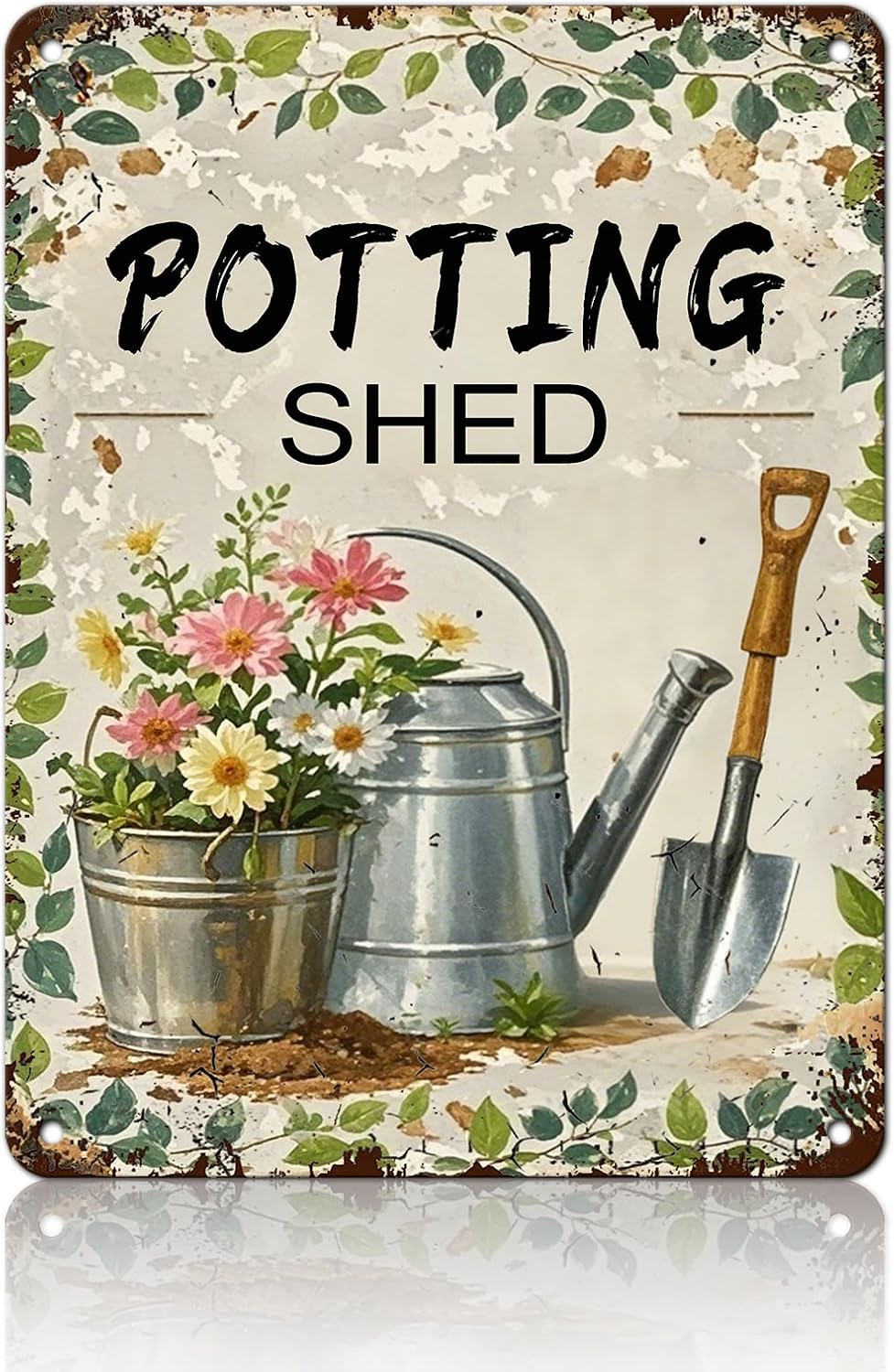Potting shed Garden Tools tin Sign Garden Decorative Metal Wall Decor for Home Farm 12x16 Inch