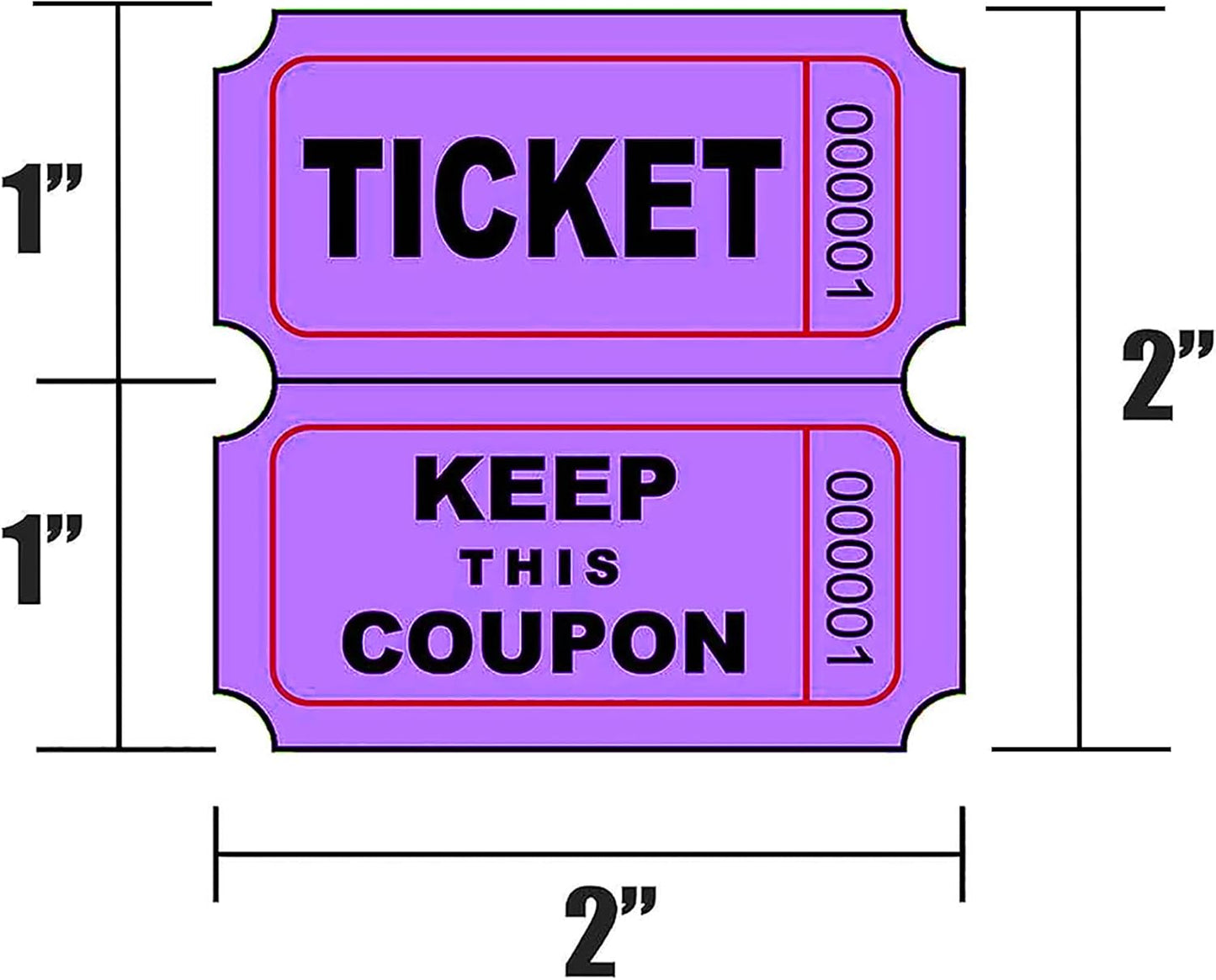 SEETOOOGAMES Raffle Tickets Double Roll - Full Set of 4 Colors, 2000 Tickets/Colors, 50/50 Raffle Tickets for Events (Red, Blue, Orange, Purple)