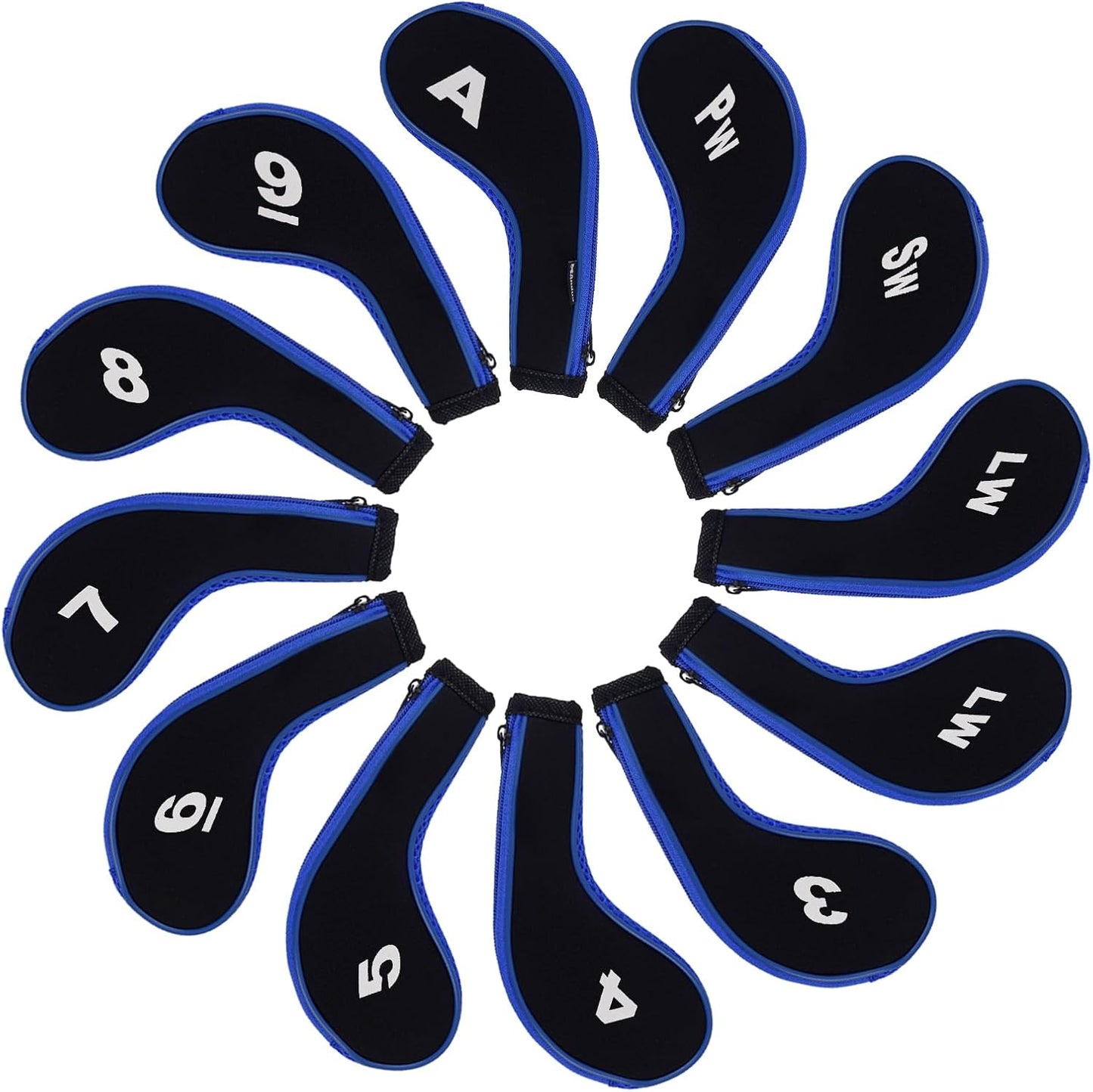 Andux 12pcs/Set Golf Iron Club Head Covers Number Print Long Neck with Zipper