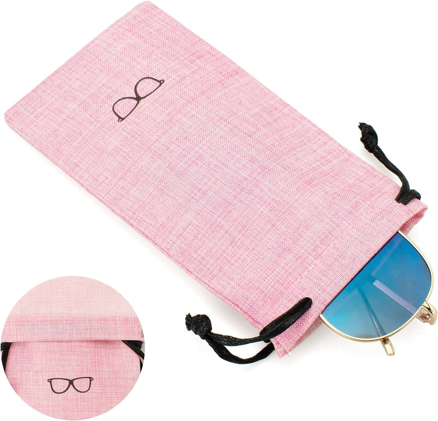 Vemiss Hard Shell Eyeglasses Cases, Linen Fabrics Protector Sunglasses Case, Large Glasses Case