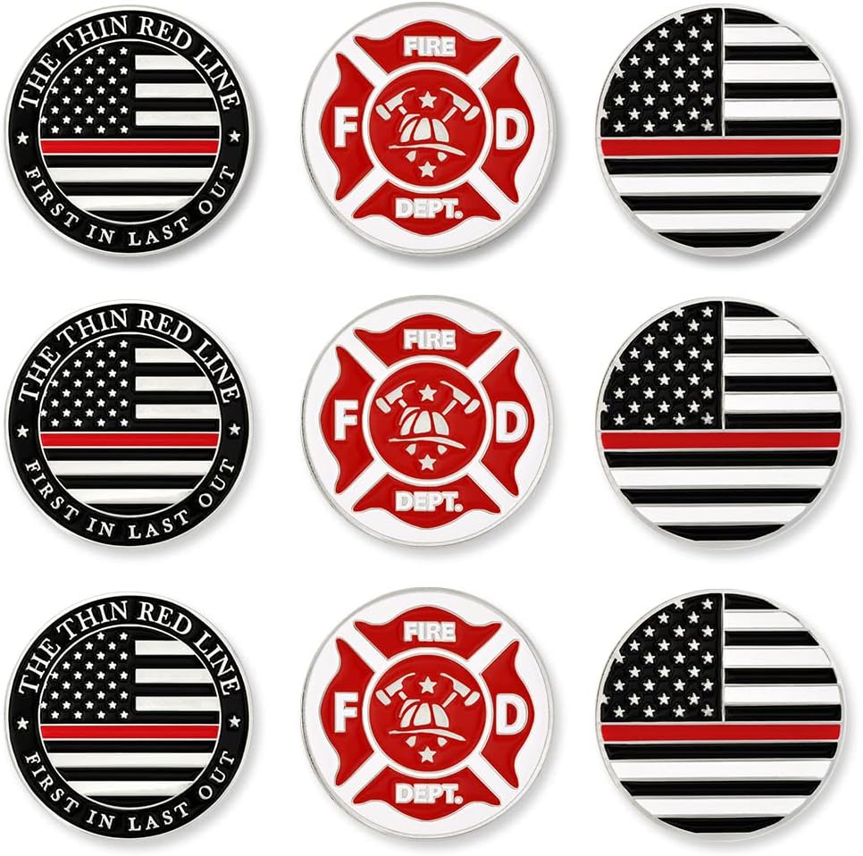 PinMart’s Mix Bundle Pack of 9 Golf Ball Markers - Golf Accessories for Men and Women – United States Eagle and American Flag Magnetic Ball Markers Set of 9