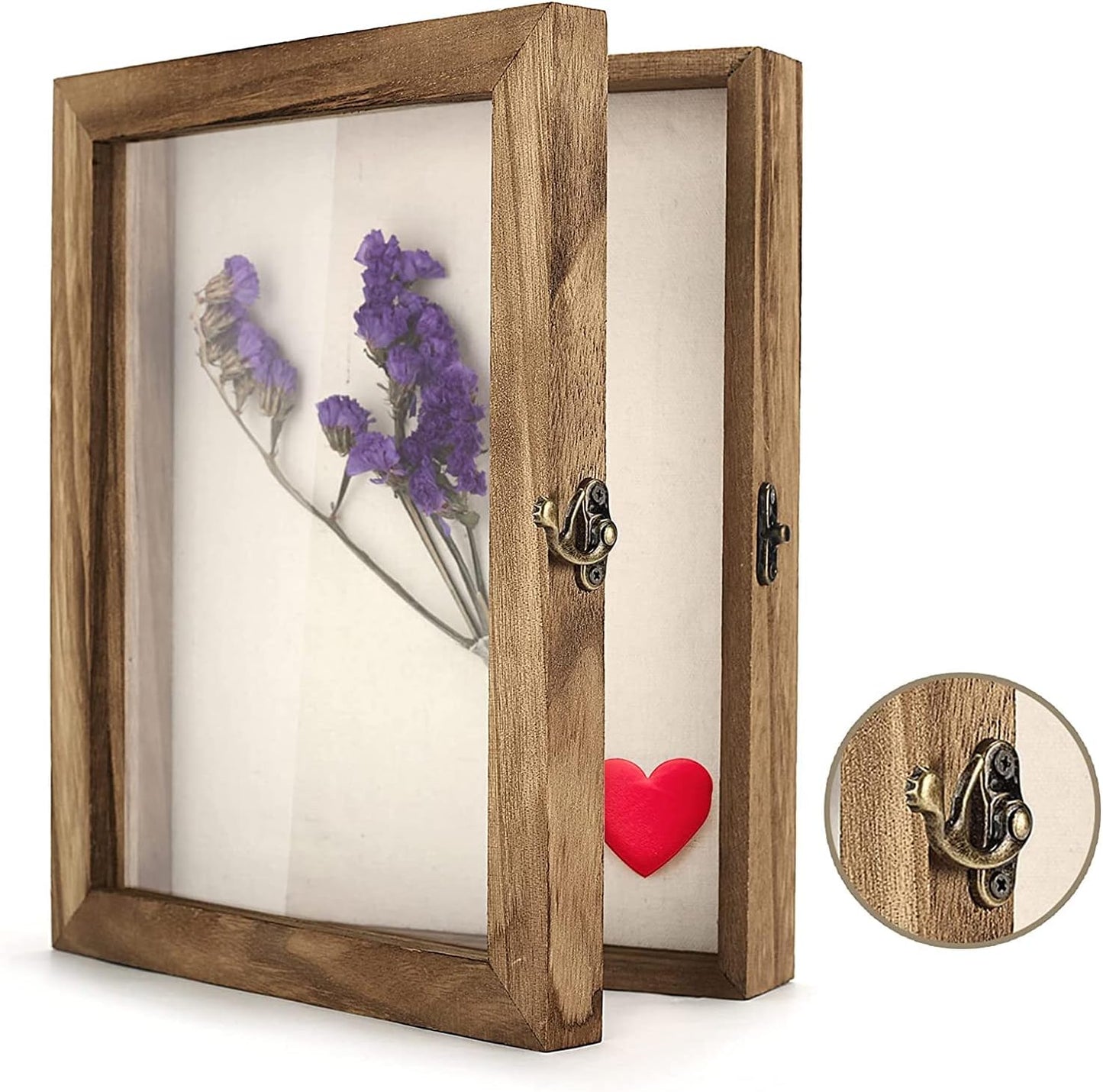TJ.MOREE Shadow Box Frame 8 x 10 Shadowbox Display Case Picture Frame with Linen Back Memorabilia Bouquet Medals Military Photos Memory Box