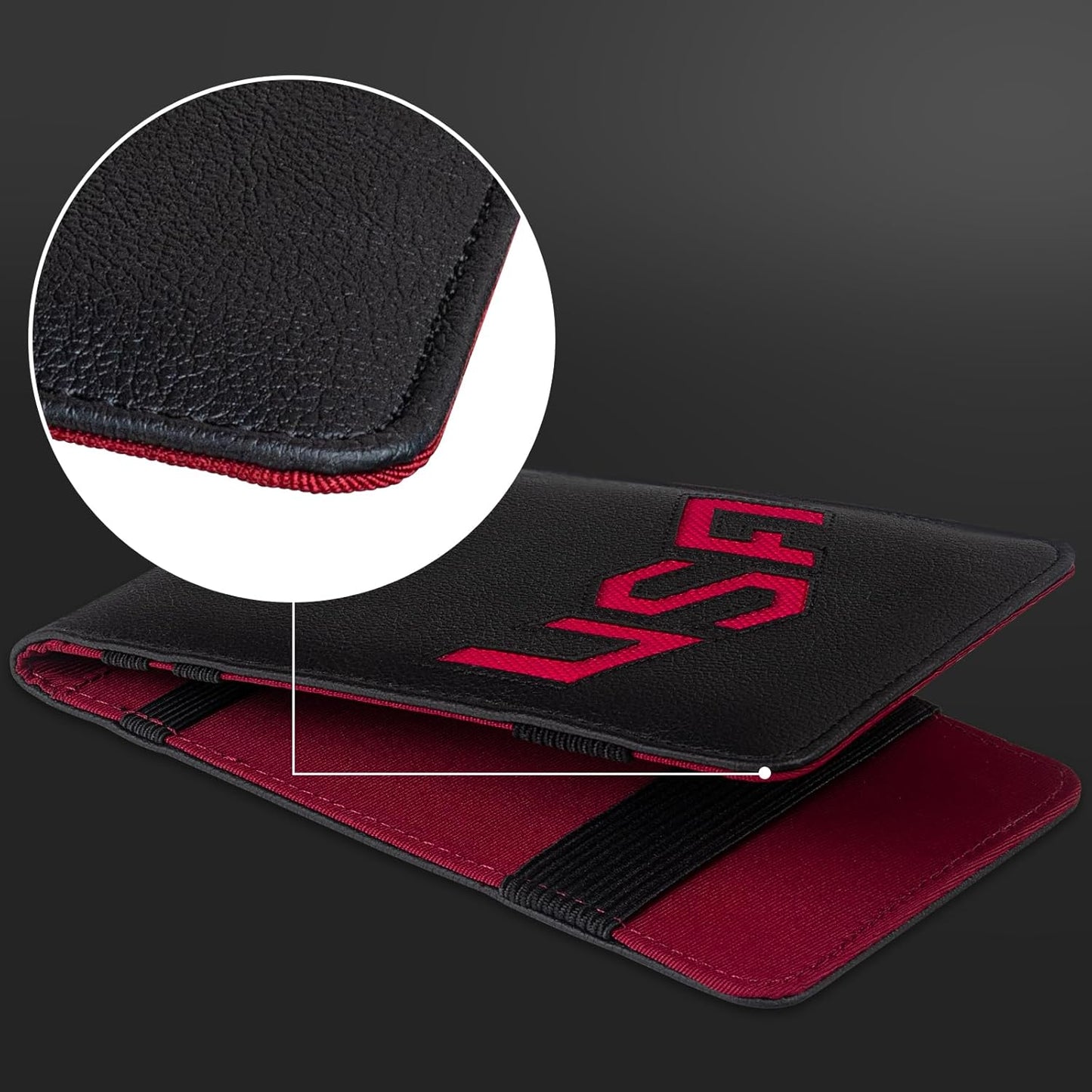 Golf Scorecard Holder & Yardage Book Cover, Golf Accessories Black Premium Leather Yardage Book Holders Cover