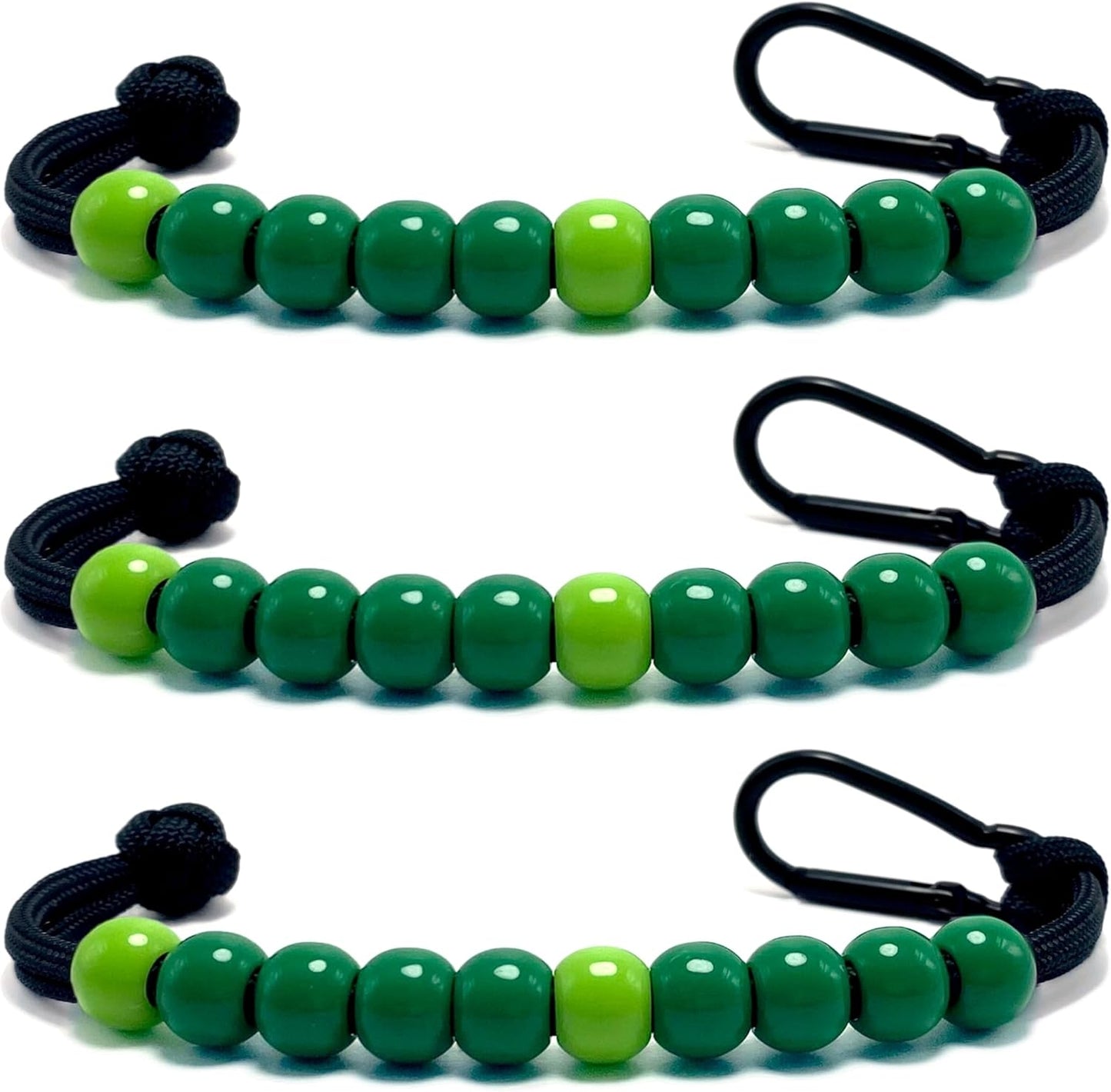 LAMIBEE Pack 3pcs, Golf Beads Count Stroke Score Counter, Durable 550 lbs Paracord String with 10 Beads, Easy Scorekeeping, Hand-Braided with Clip