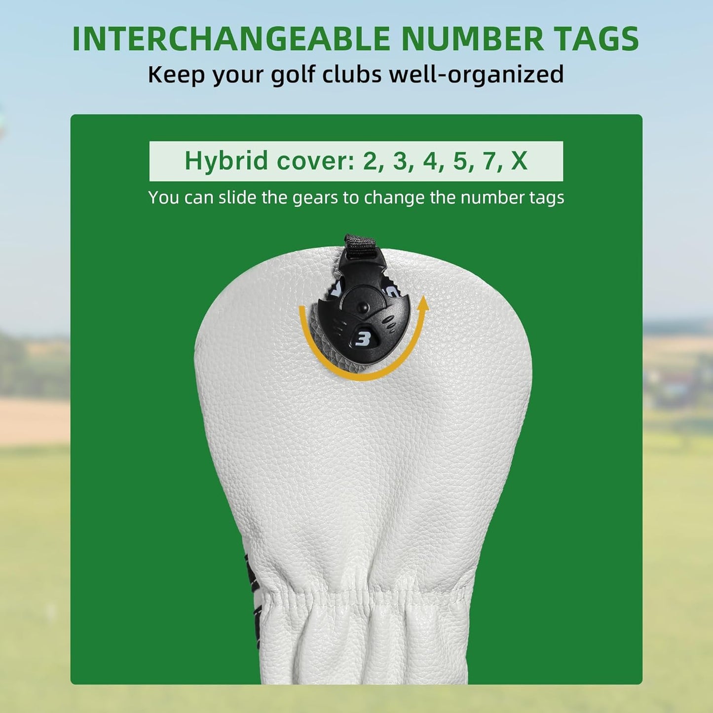 Golf Club Head Covers - 4pcs or 1pc Golf Accessories Club Covers Set for Woods and Driver Fairway Hybrids with Interchangeable Tags