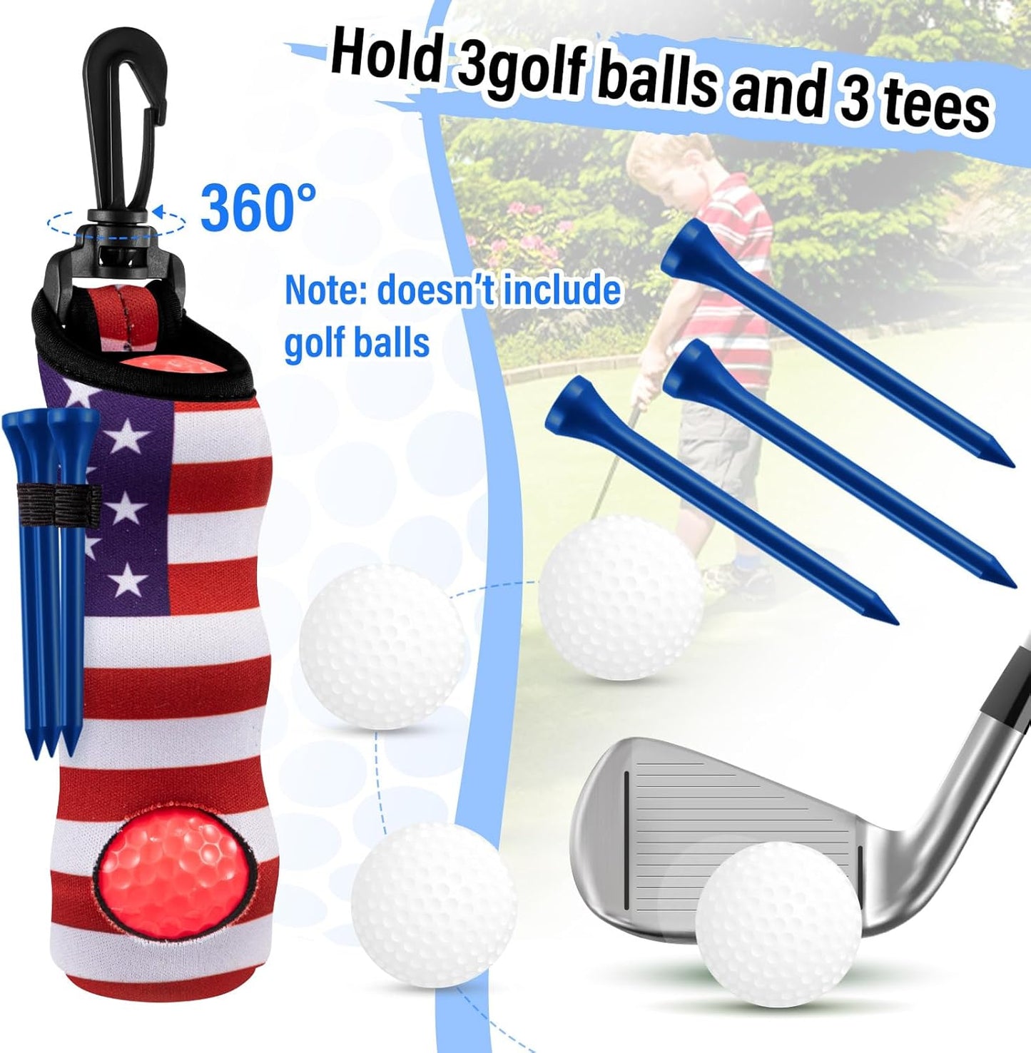 Liliful 12 Pcs Golf Accessories Kit, Include Golf Ball Bag with Hook Towel Tees Magnetic Ball Marker Divot Tool Cleaner Brush for Women Man Gifts