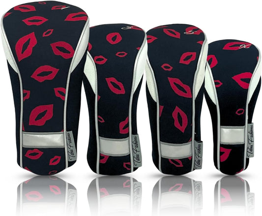 Taboo Fashions Monaco Golf Club Covers for Women - Numbered Golf Headcovers Set for Driver, Fairway and Hybrid Clubs - Weather Resistant, Pack of 4