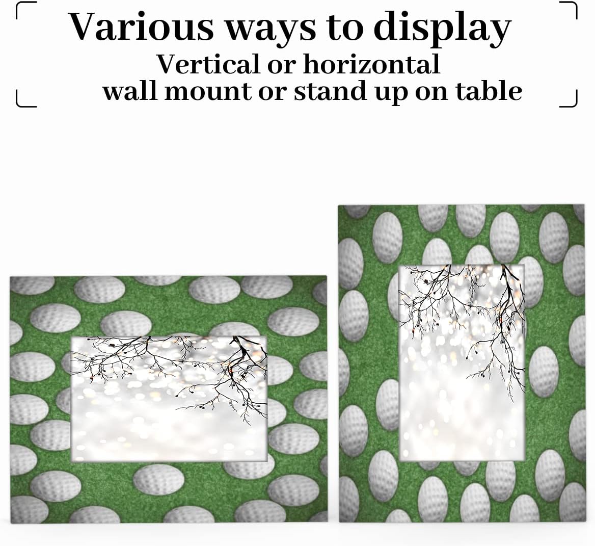 4x6 Picture Frame Golf Ball Hole Sport Photo Frame for Wall and Tabletop Display Wooden Photo Picture Frame Home Decor