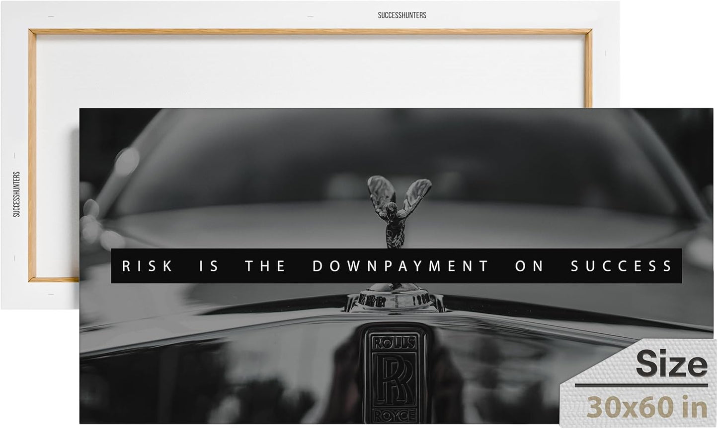 Motivational Wall Art for Office, Super Car Art Canvas, Inspirational Automotive Decor for Rolls Royce Sportscar Lovers, Motivational Wall Decor for Office and Home, Inspiring Car Poster (60 X 30 in)