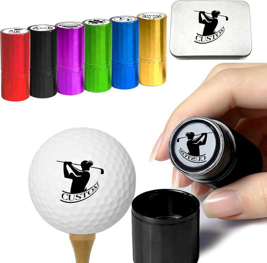 ONFAON Custom Golf Ball Stamp, Personalized Name Golf Ball Marker Stamp with Monogram Logo, Reusable Inking Customized Golf Stamper Accessories Gifts for Golfers