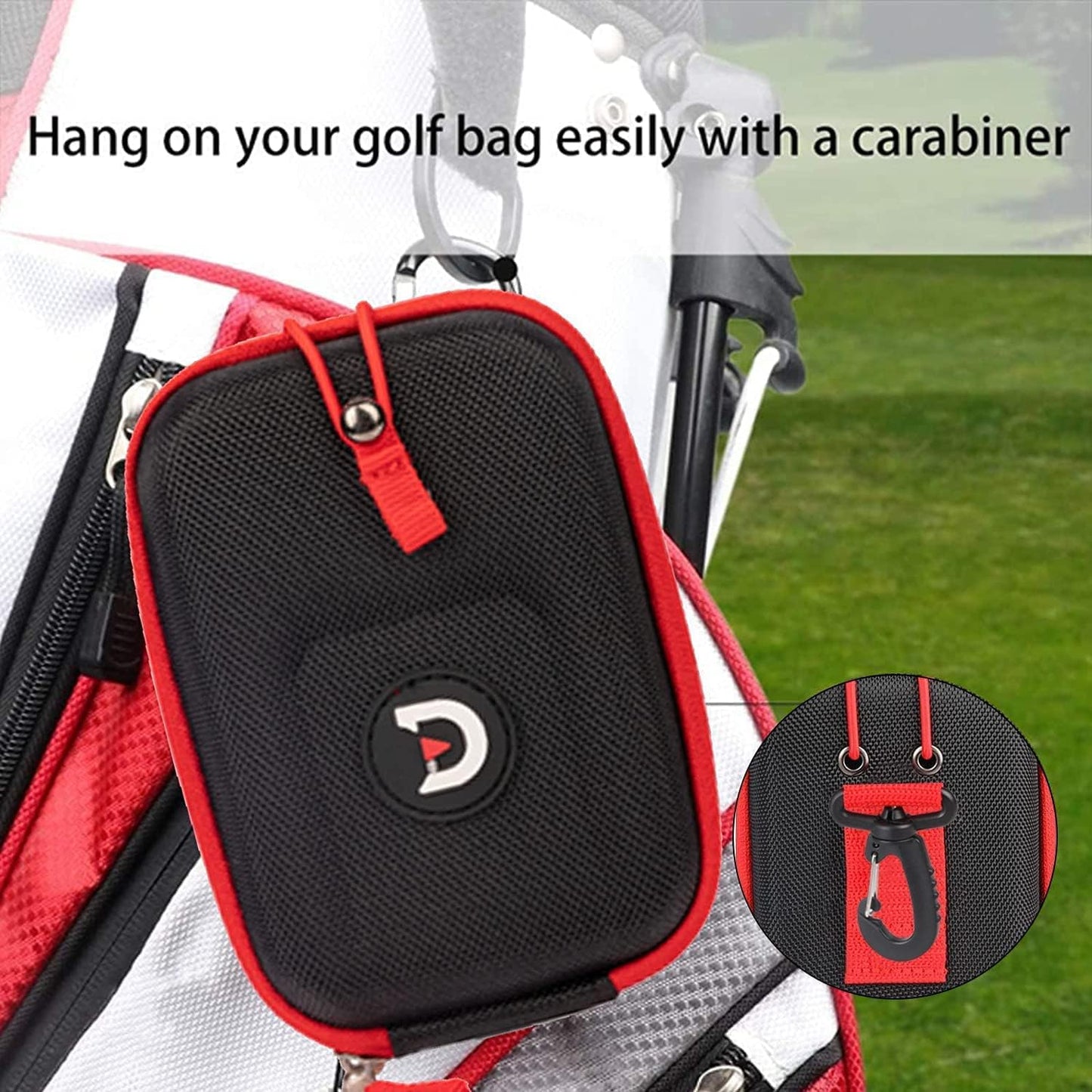 ACHIX Golf Rangefinder Hard Shell Case Compatible for Bushnell/Callaway/Tectectec,Universal Laser Range Finder Carry Bag with Carabiner Belt Clip for most brands rangefinders